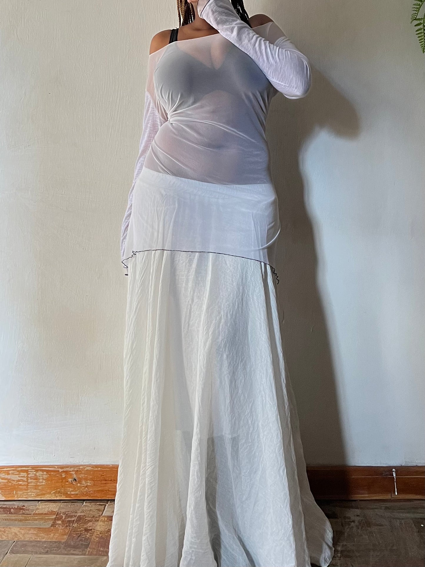 Sheer asymmetrical dress