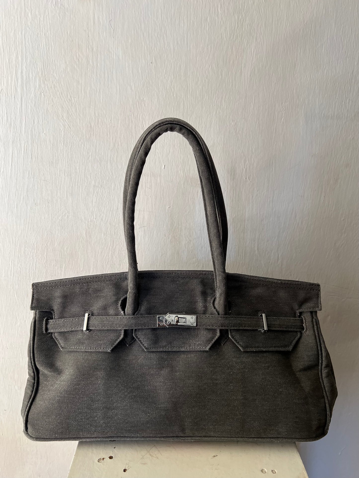 Birkin Inspired Canvas Shoulder Bag