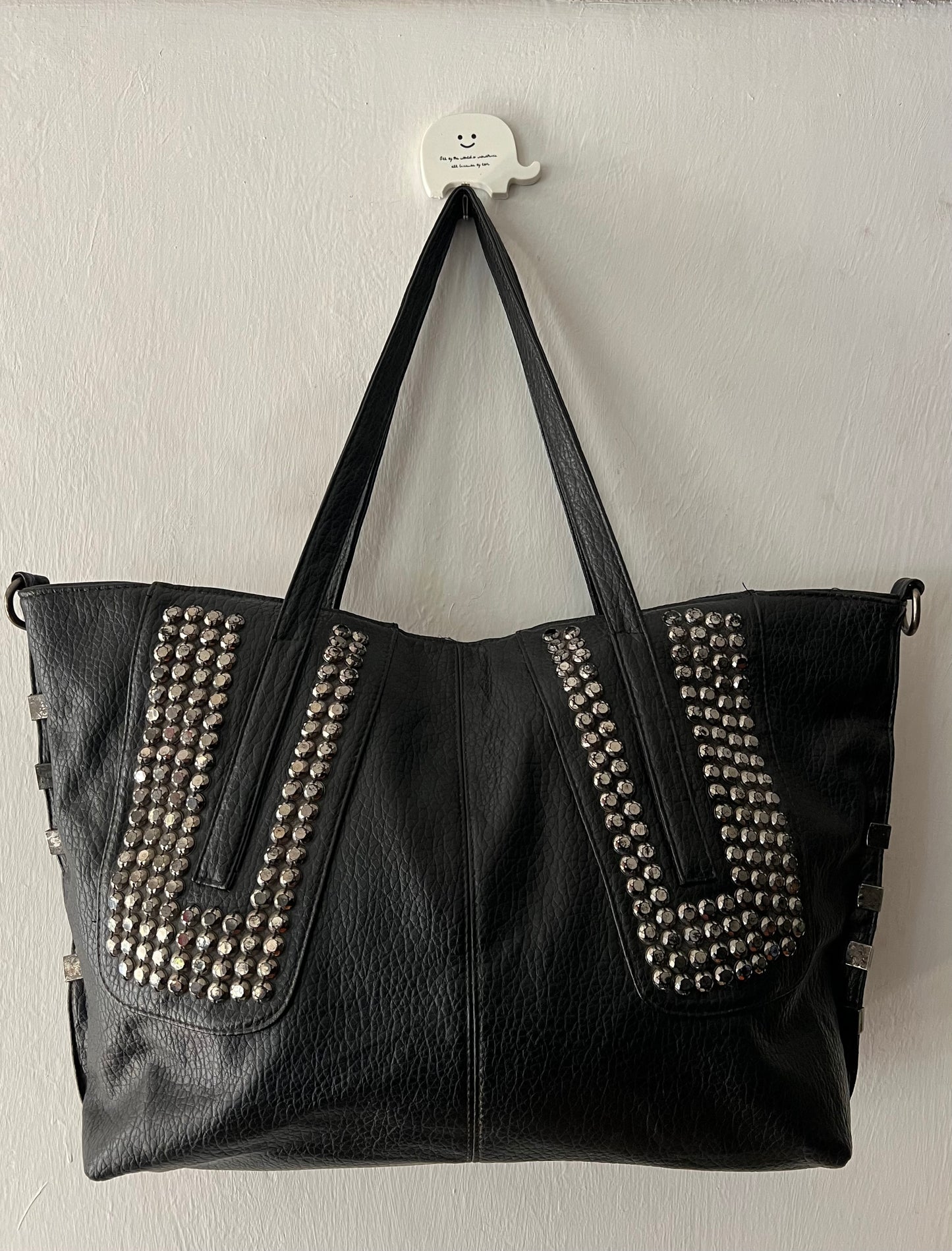 Black Leather Studded Purse