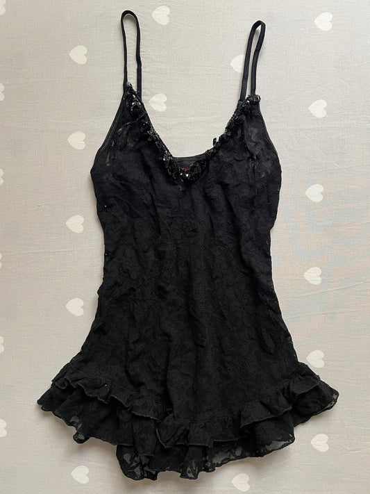 Beaded Mesh Cami Top