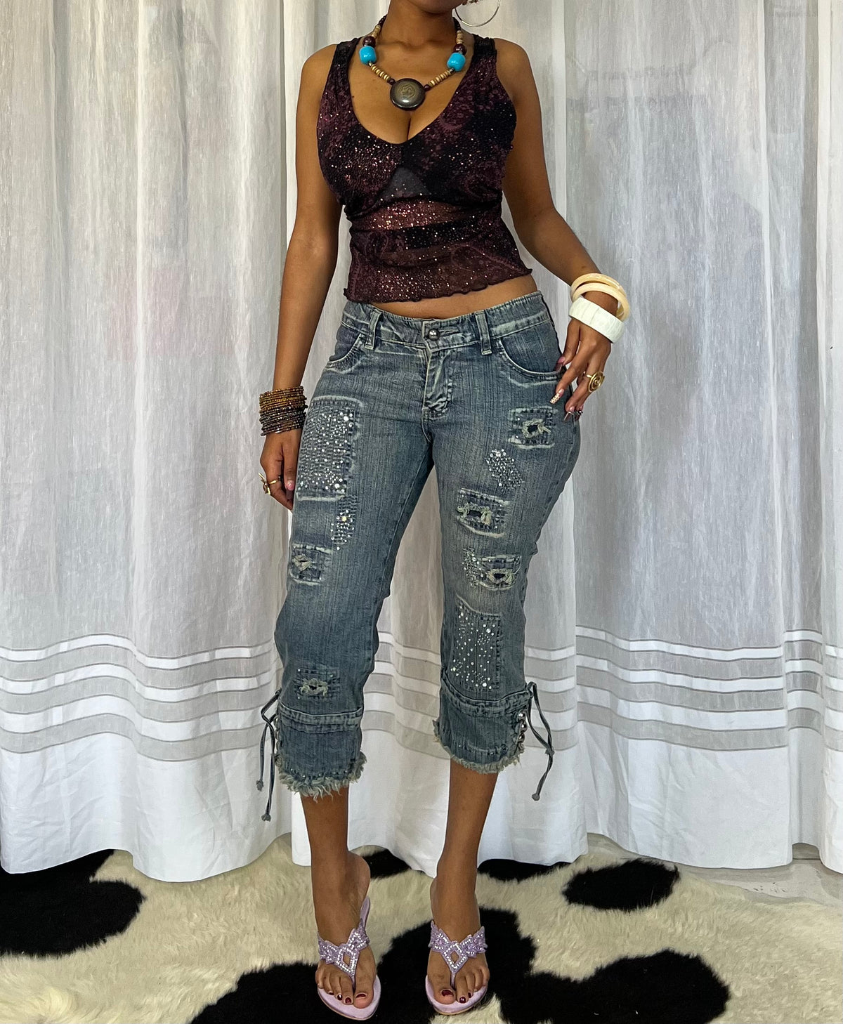 Vintage sparkly Mesh Cami