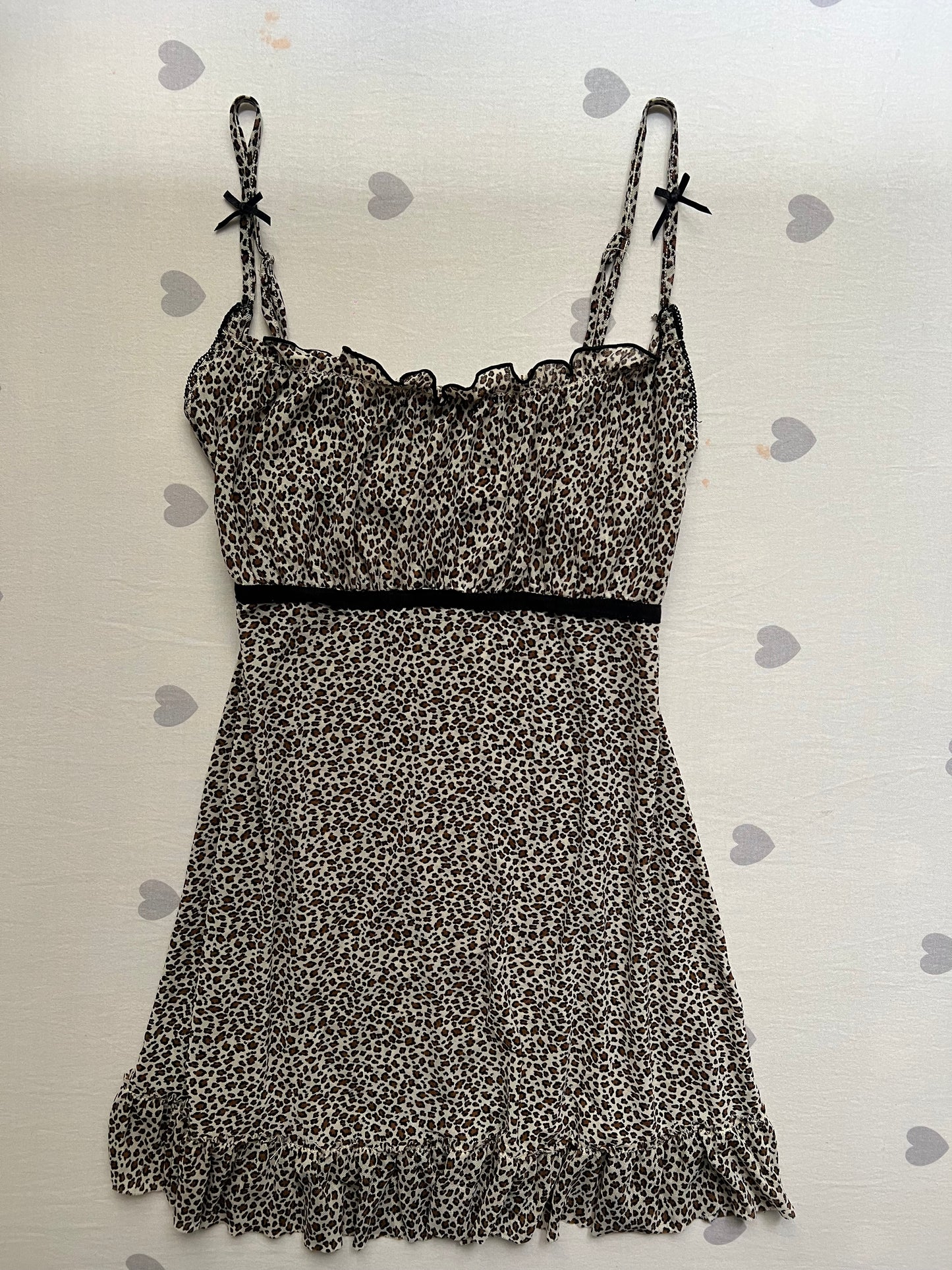 Y2k leopard print baby dol slip dress