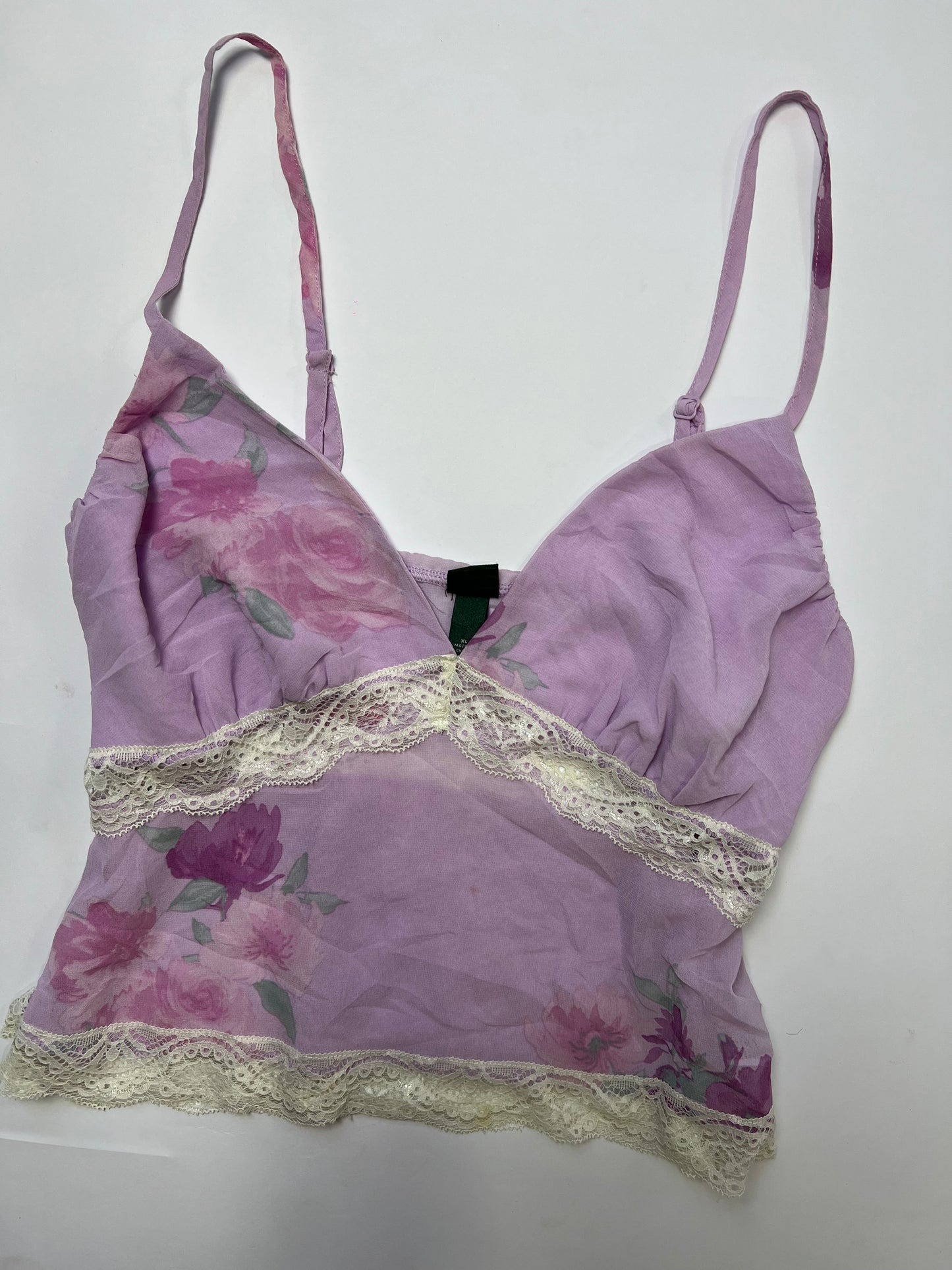 Lilac Floral lace trim cami