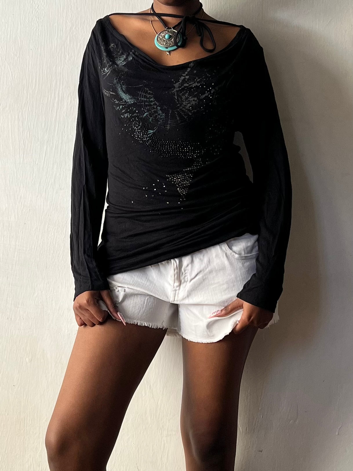 Graphic y2k long sleeve top