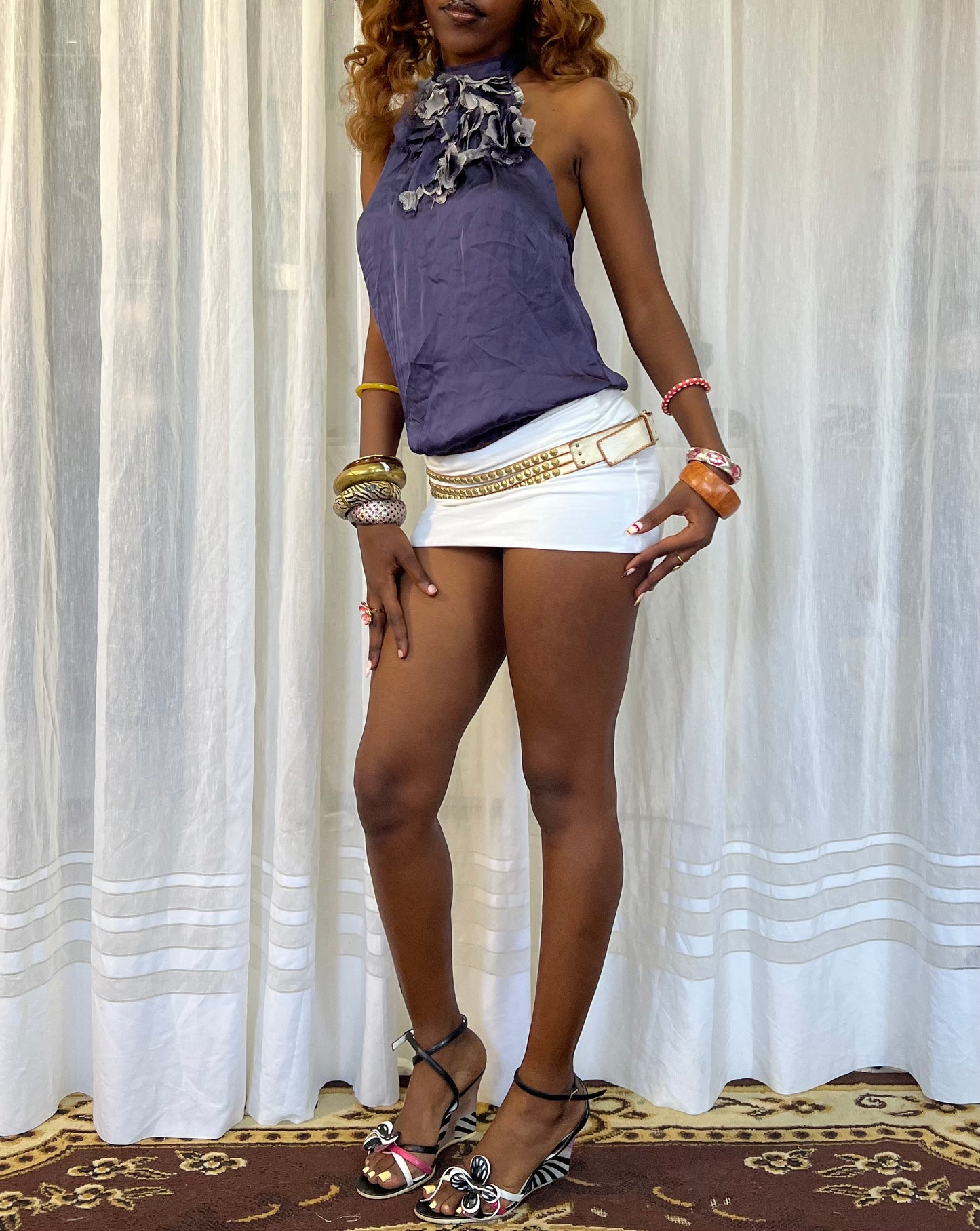 Floral Appliqué Halter Top