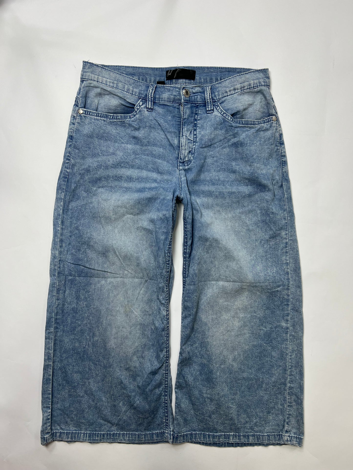 Light Wash Wide-Leg Denim Culottes