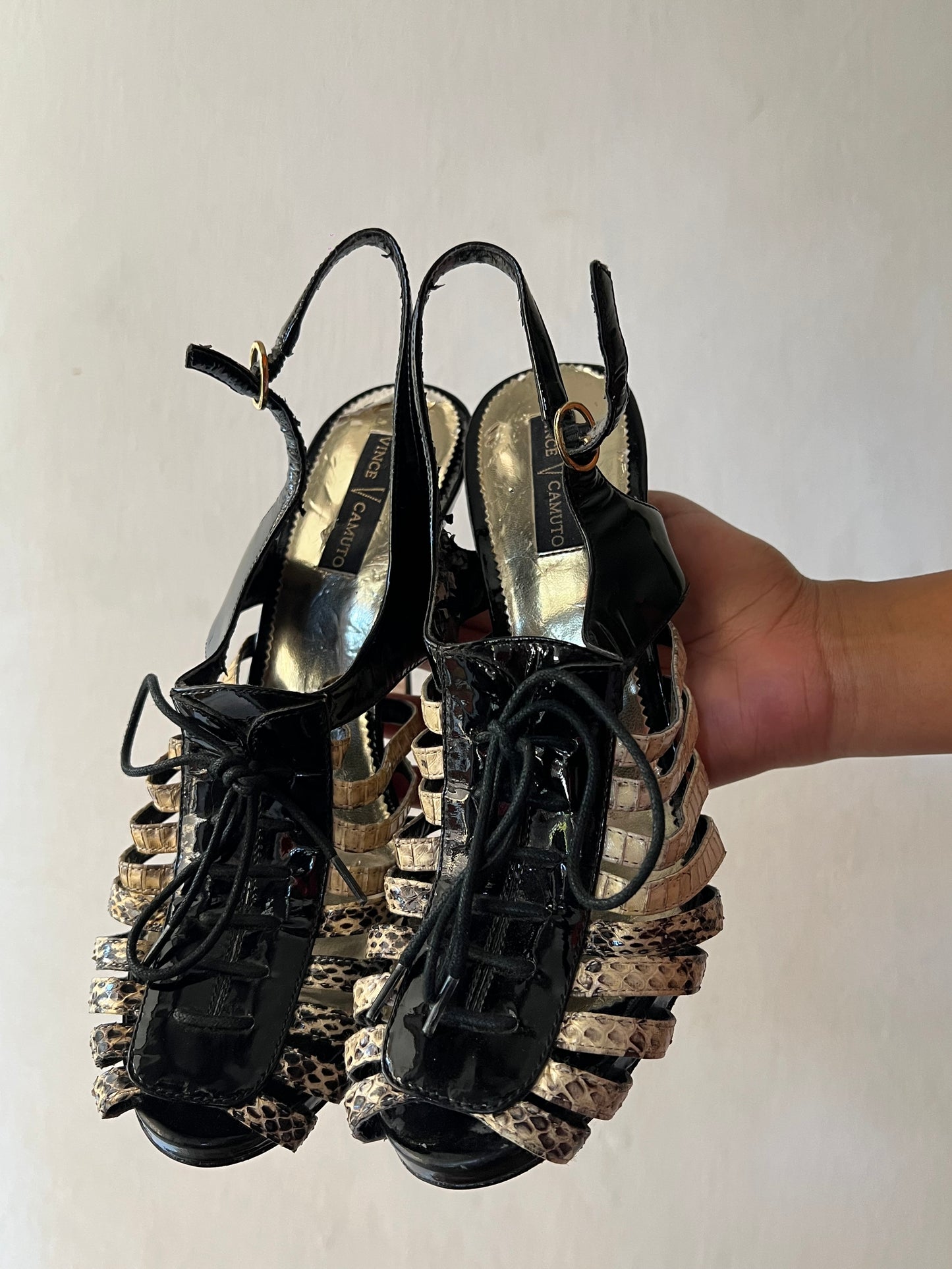 Snake Skin print  Gladiator Heels