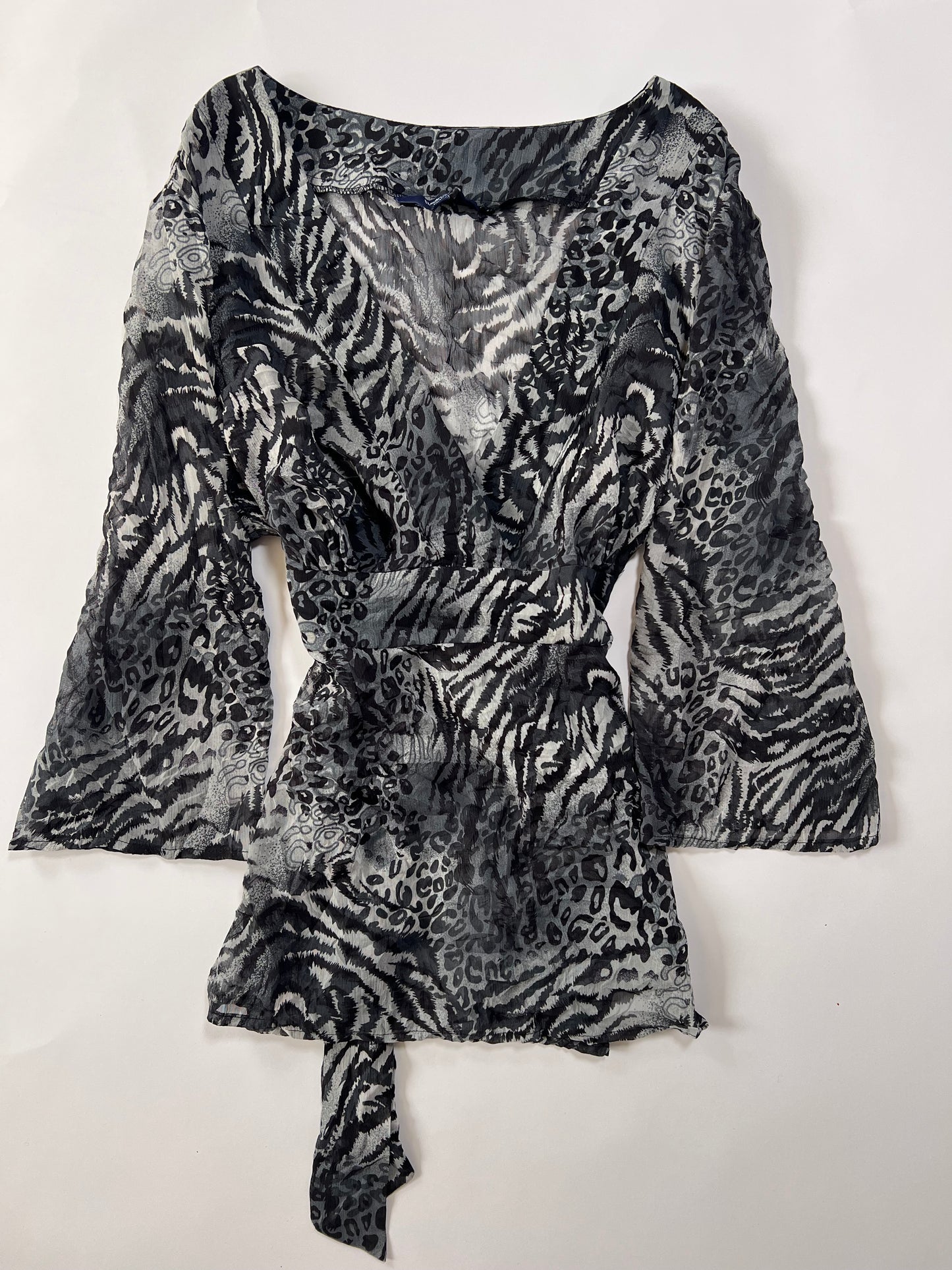 Animal Print bell sleeve blouse