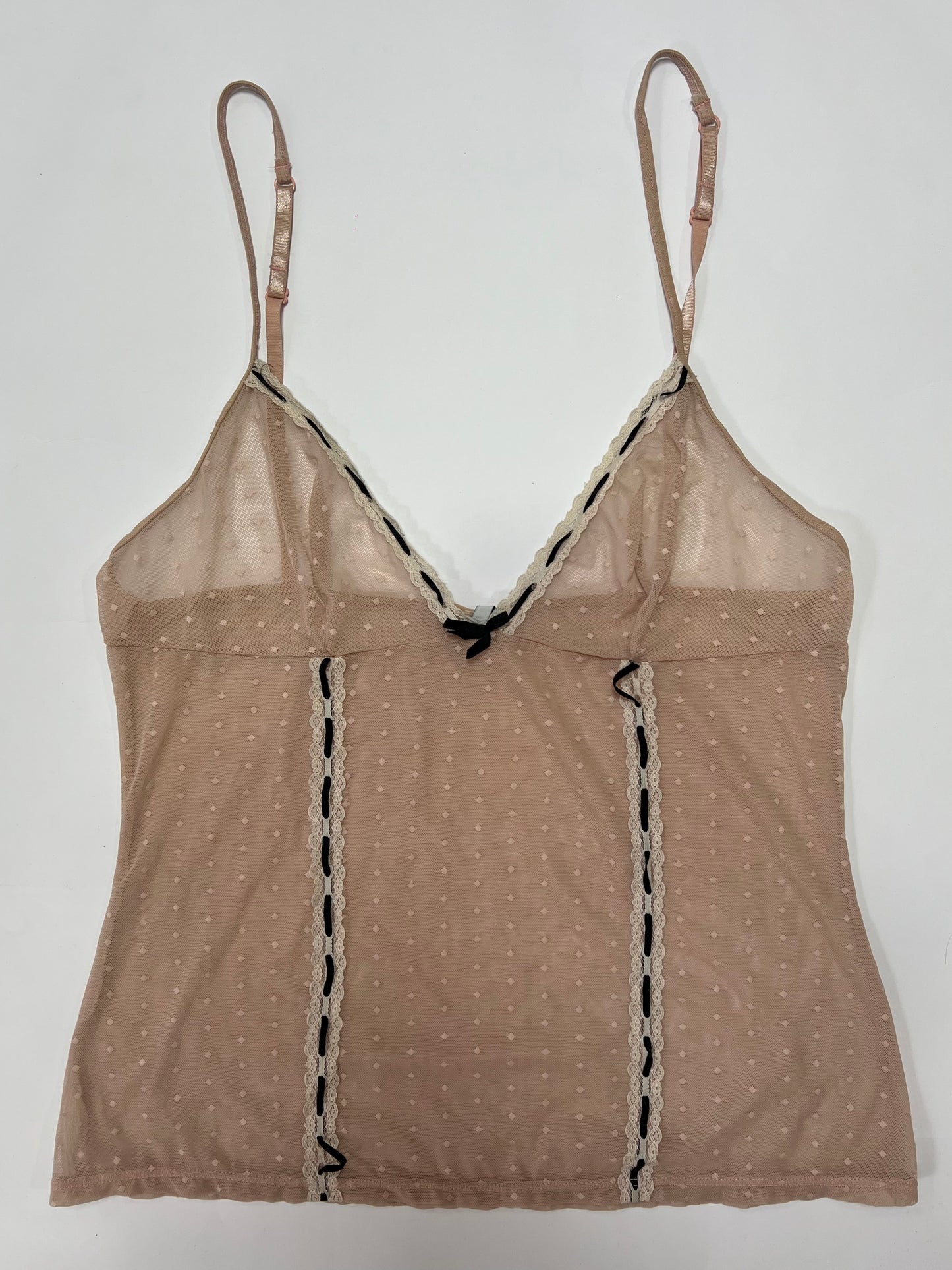 Blush Mesh Lace Trim Cami