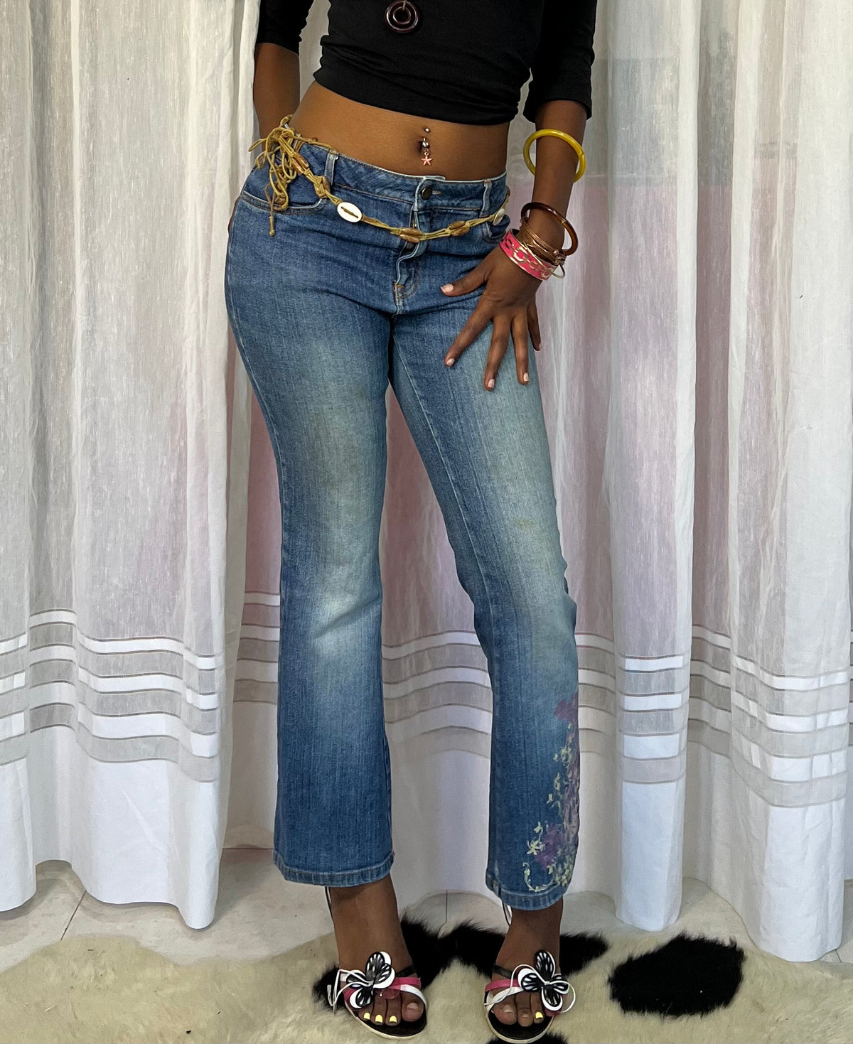 Floral Flare Jeans