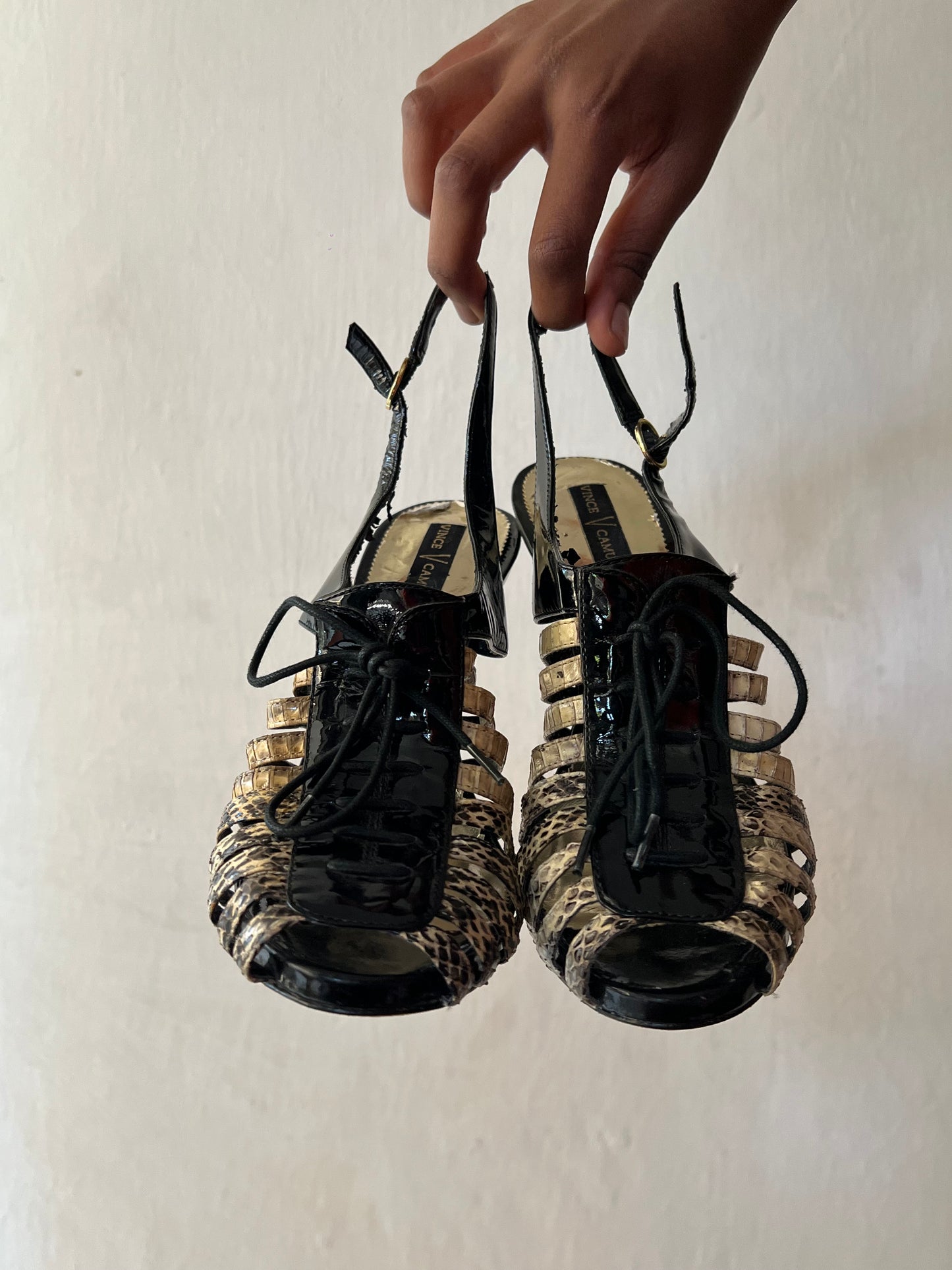 Snake Skin print  Gladiator Heels