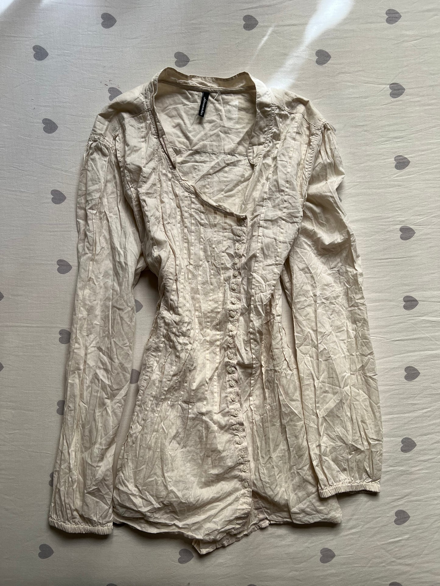 Cotton asymmetrical button down shirt