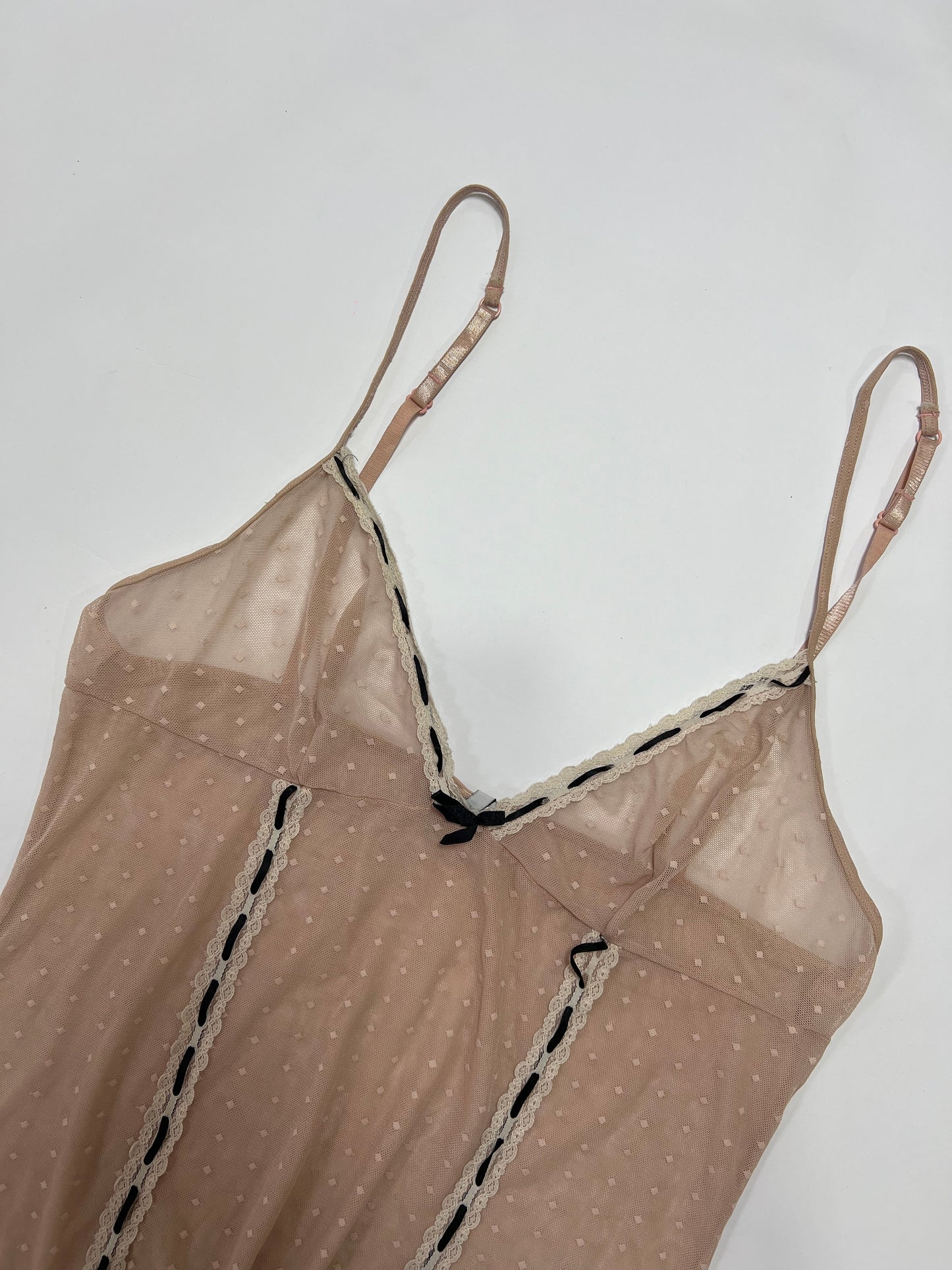 Blush Mesh Lace Trim Cami