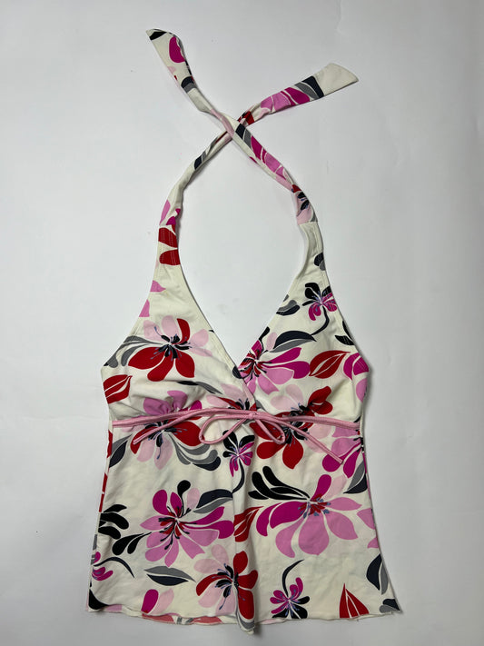 Tropical Floral Halter Top