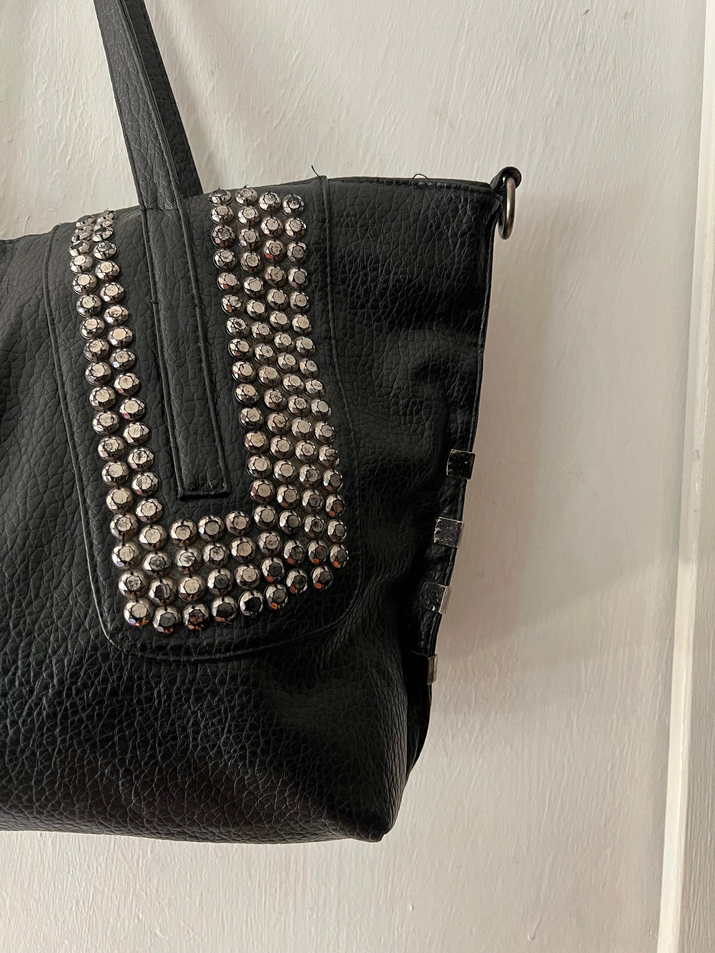 Black Leather Studded Purse