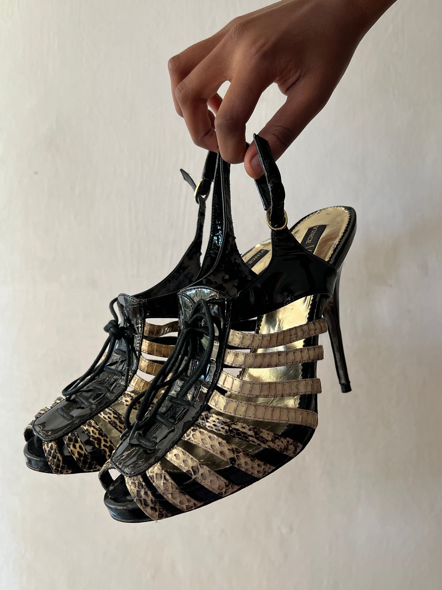 Snake Skin print  Gladiator Heels