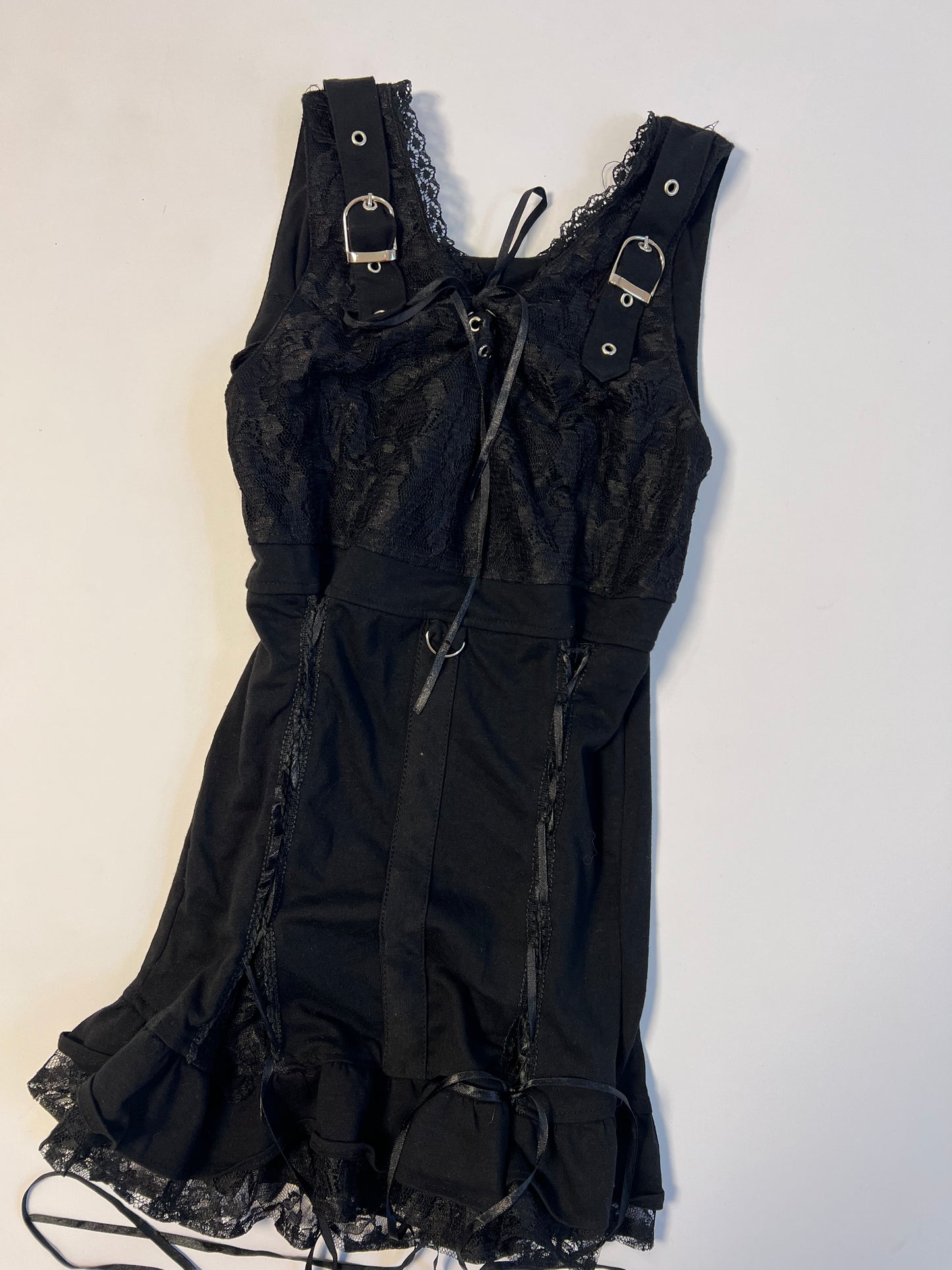 Black Lace Trim Corset Top