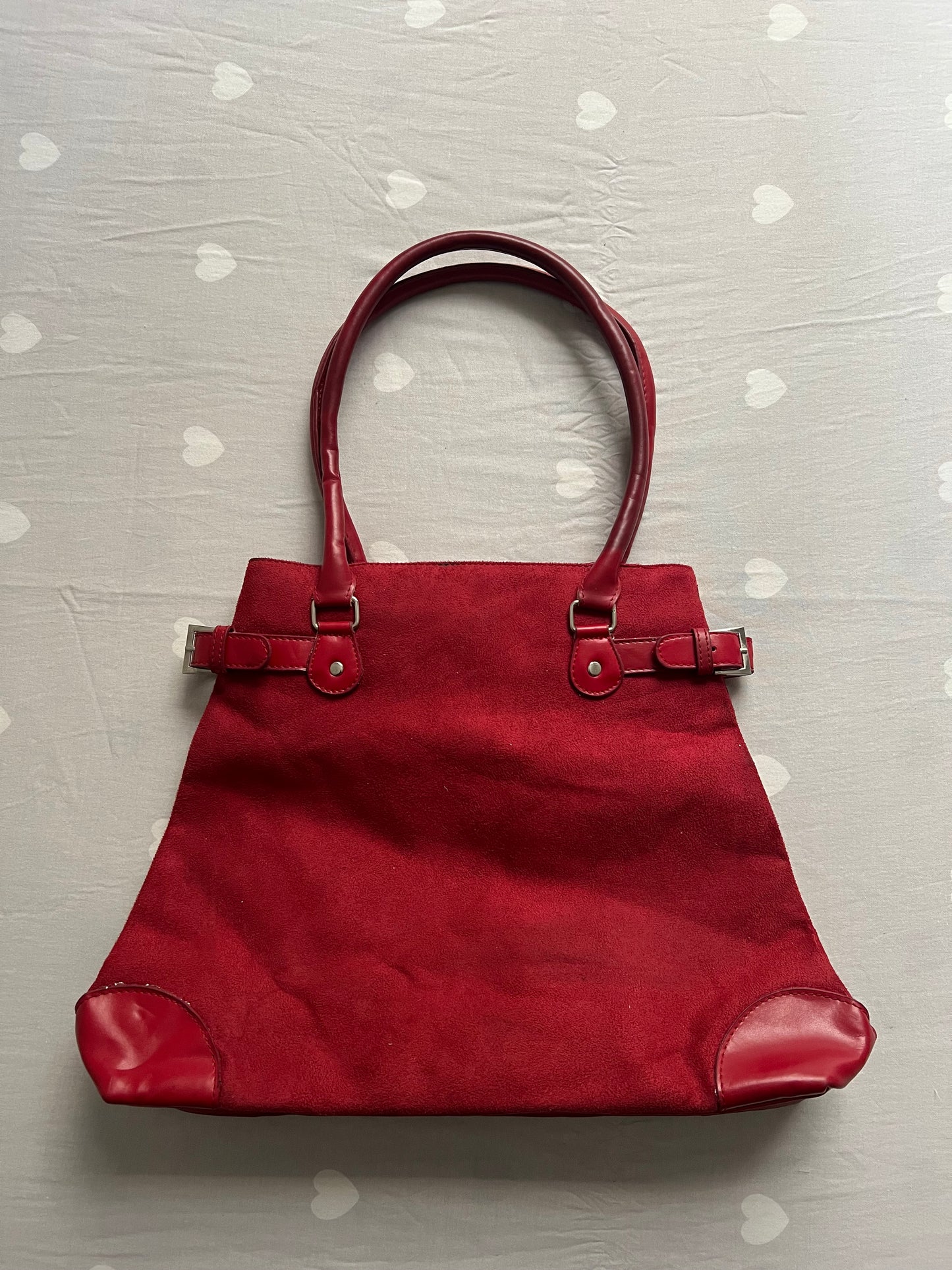 Red Boxy Shoulder Bag