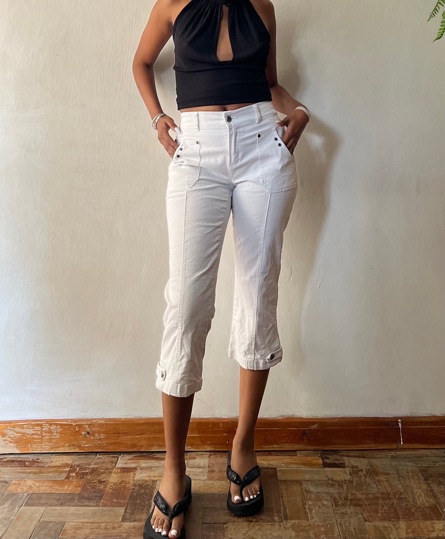 White y2k Nollywood capris