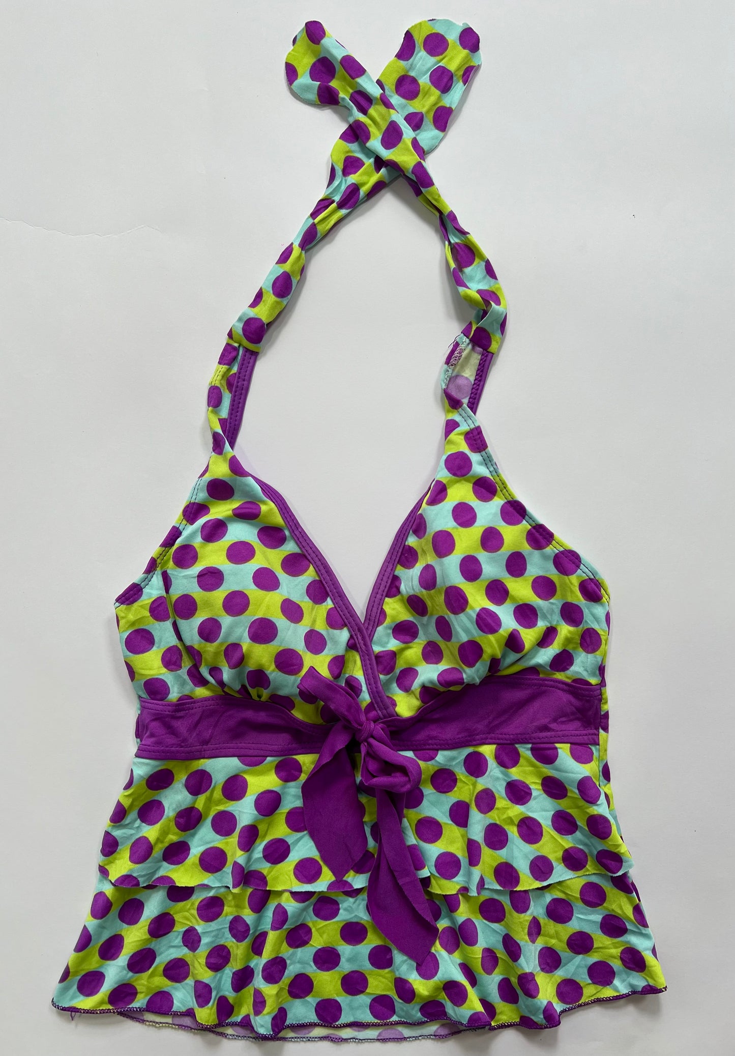 Polka Dot Ruffle Halter Top