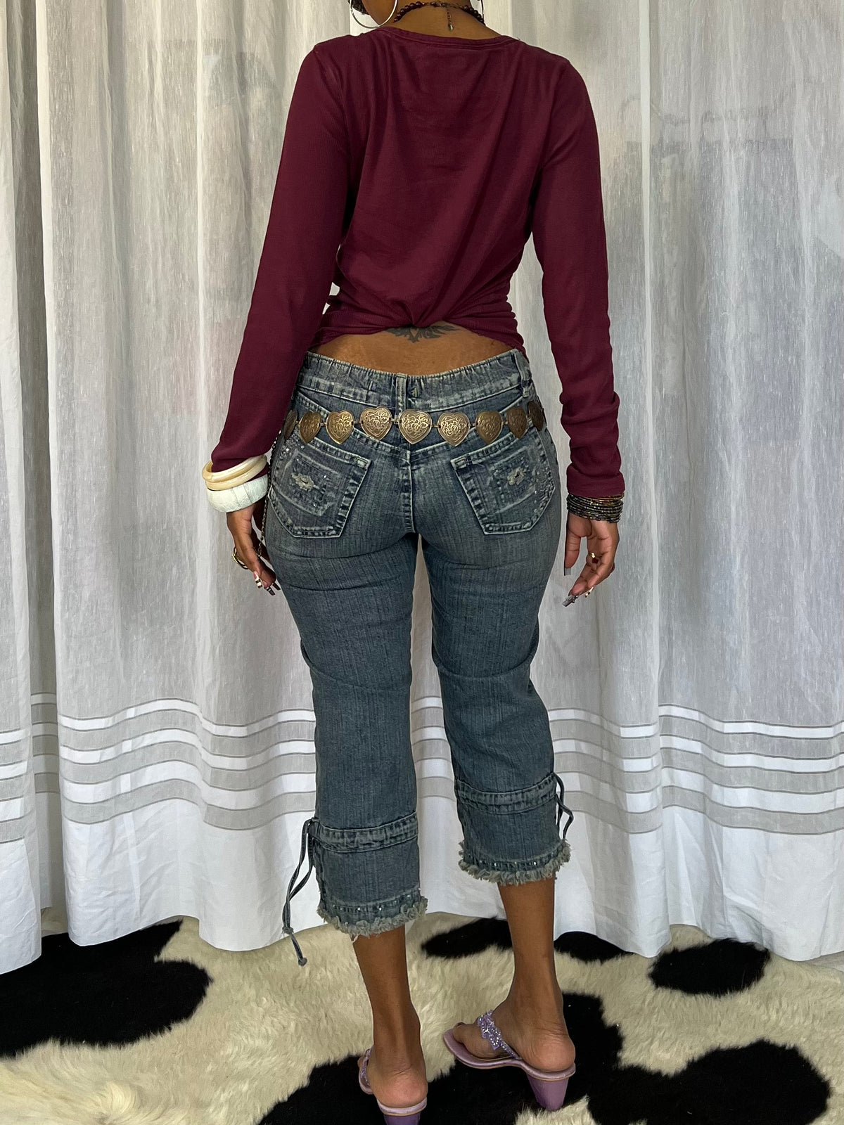 Burgundy Long-Sleeve Henley Top