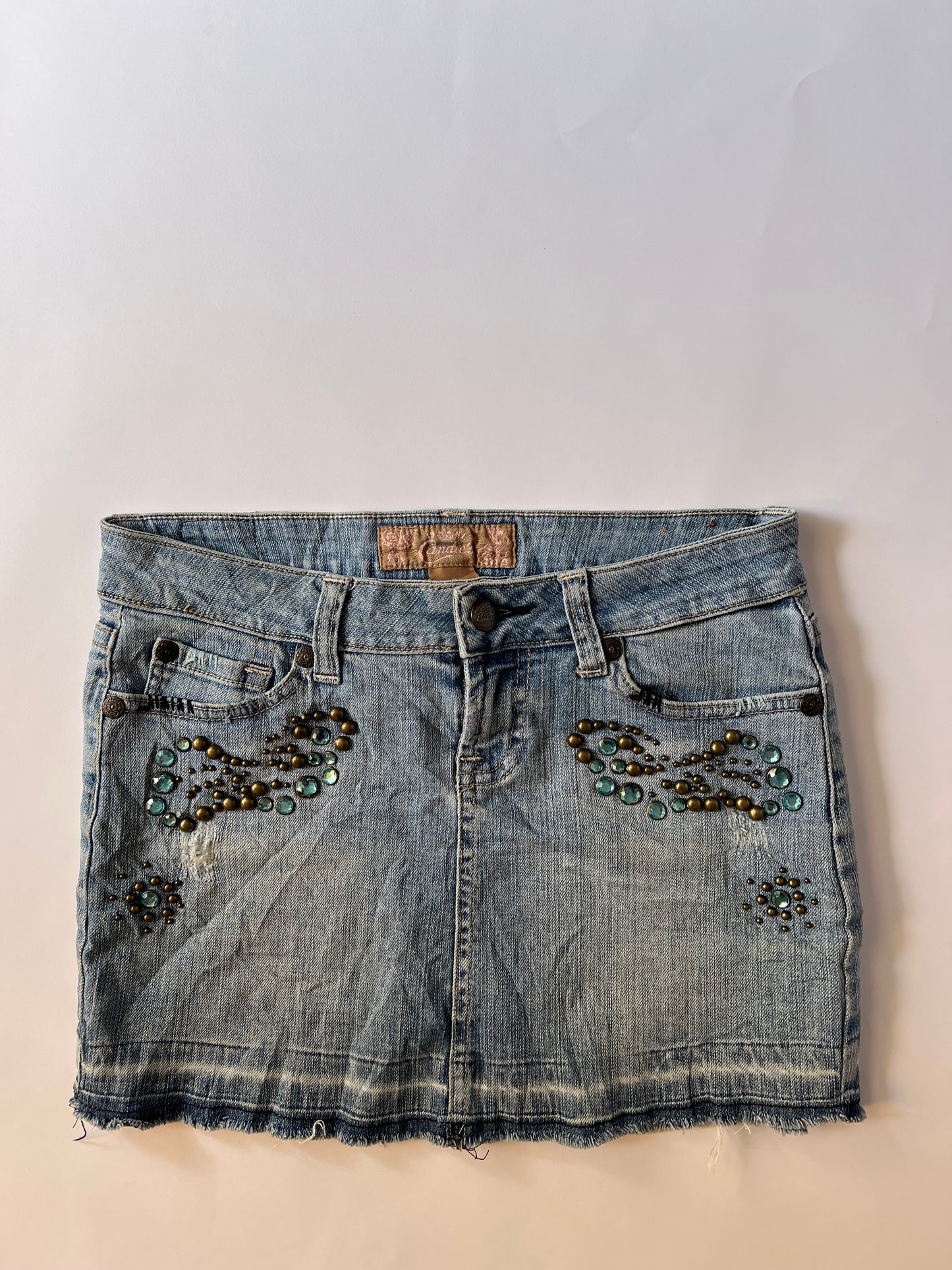 Y2k denim mini skirt