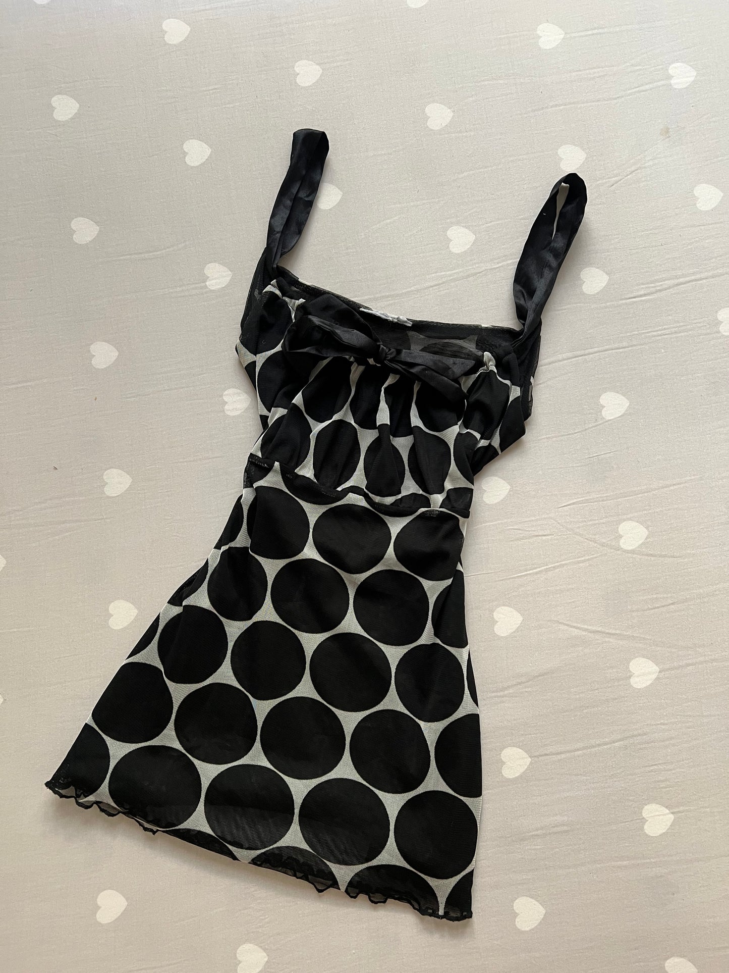 Polka dot mesh top