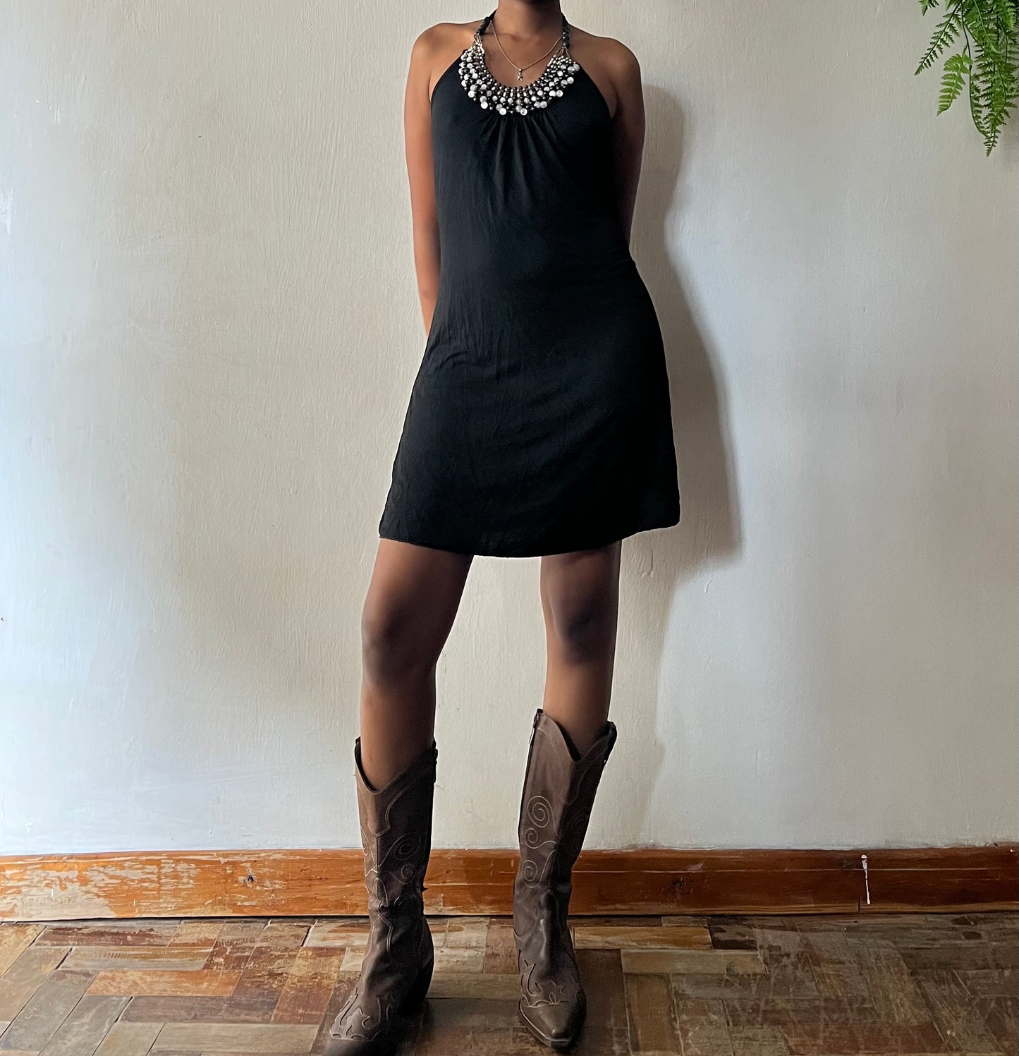 Beaded halter dress