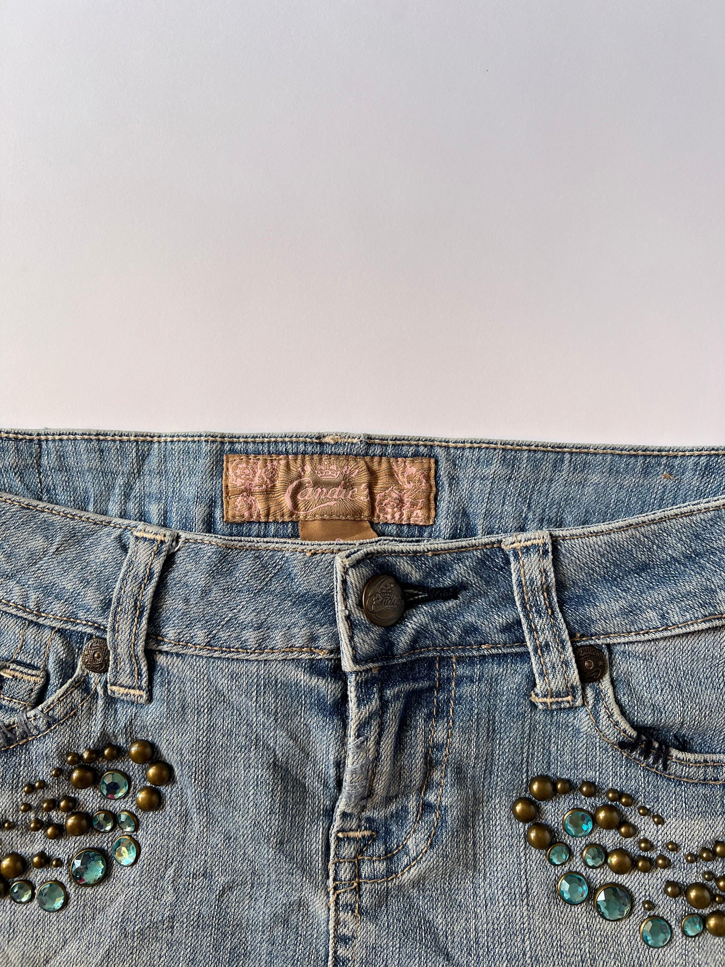 Y2k denim mini skirt