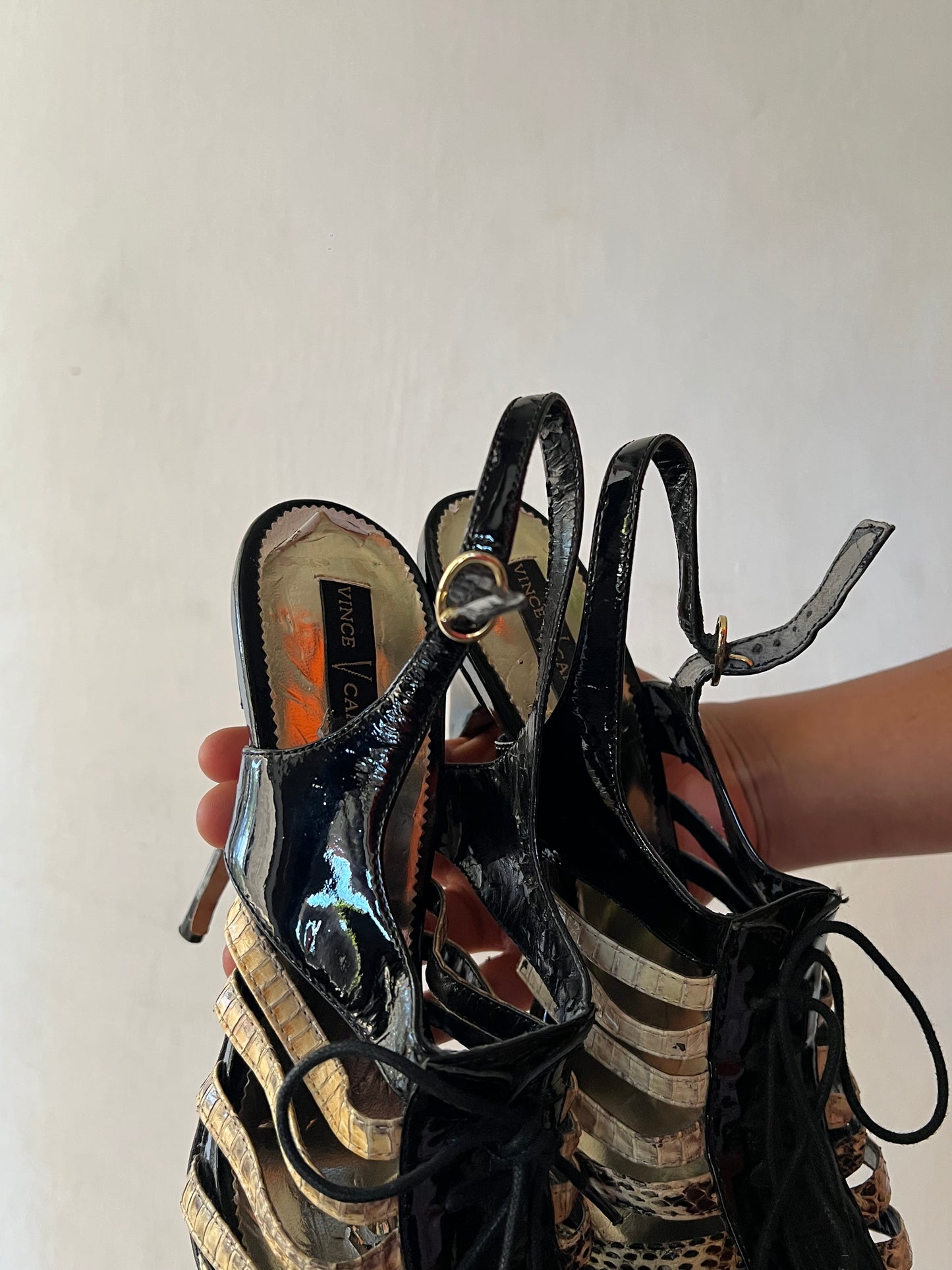 Snake Skin print  Gladiator Heels