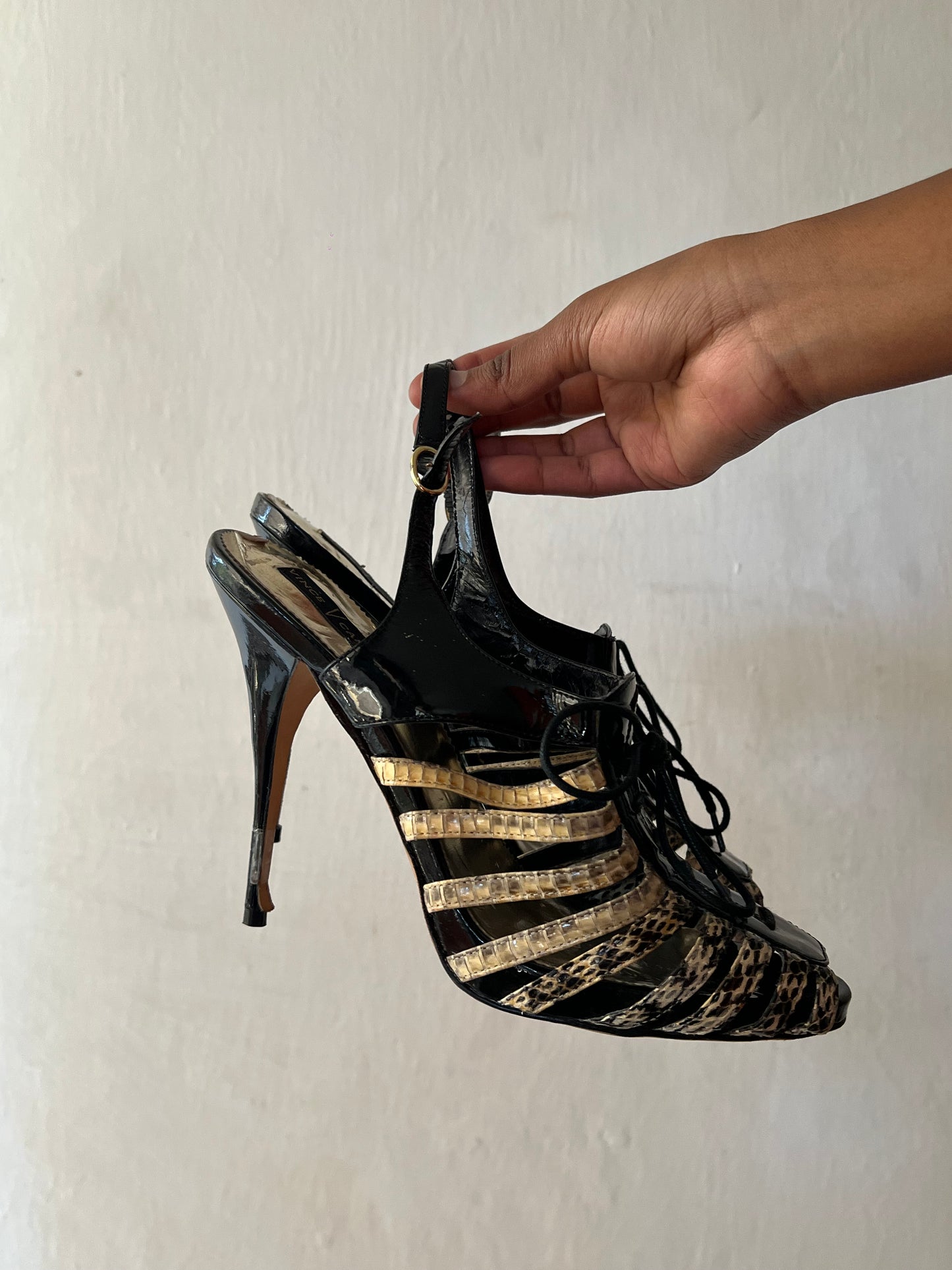 Snake Skin print  Gladiator Heels