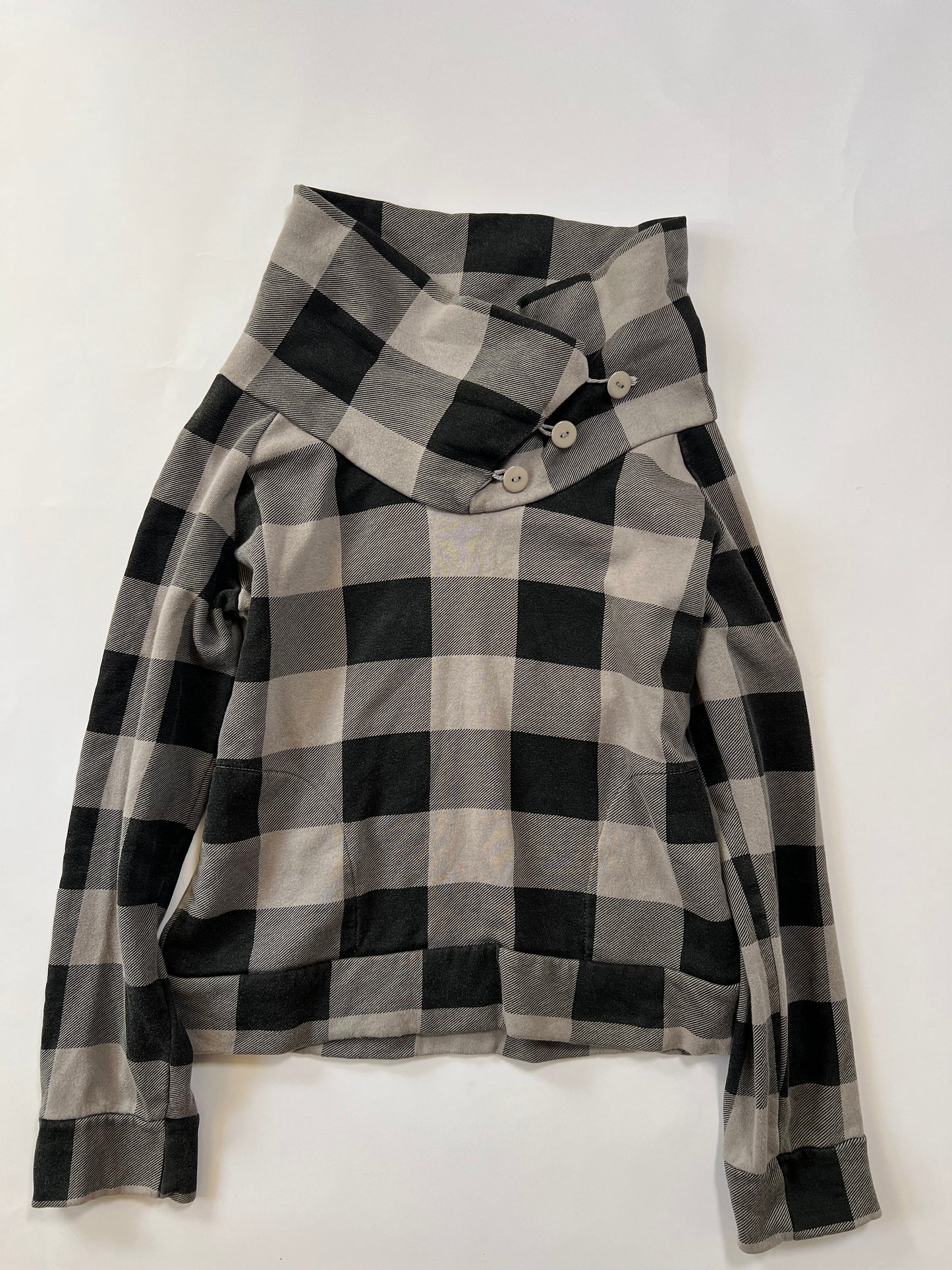 High Neck gingham Sweatshirt