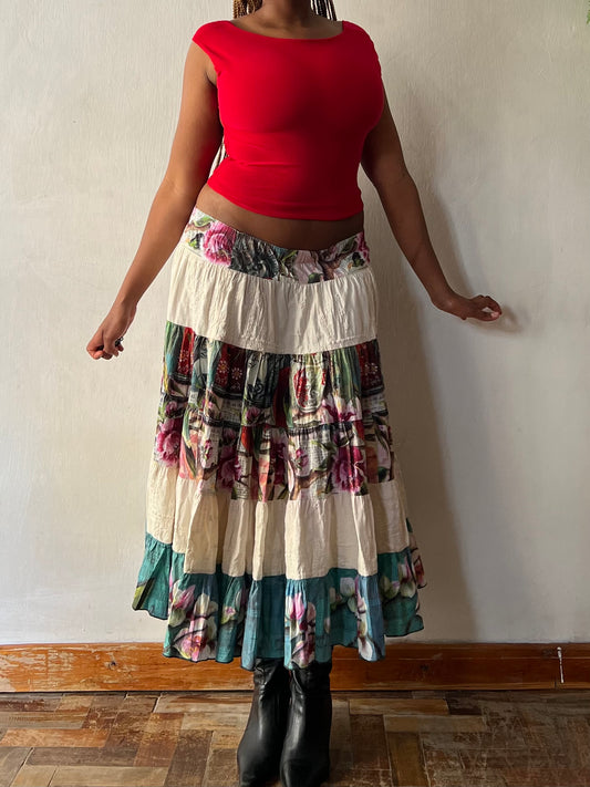 Tiered Bohemian Maxi Skirt