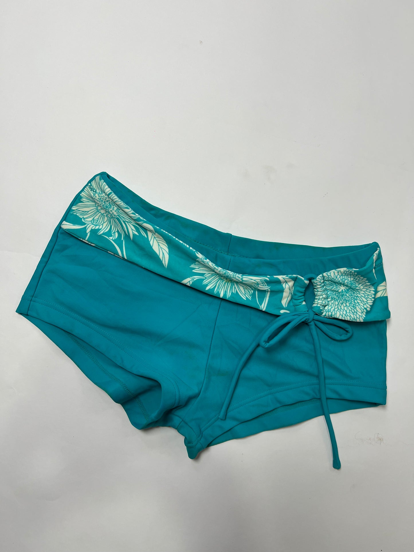 Turquoise Floral Swim Shorts