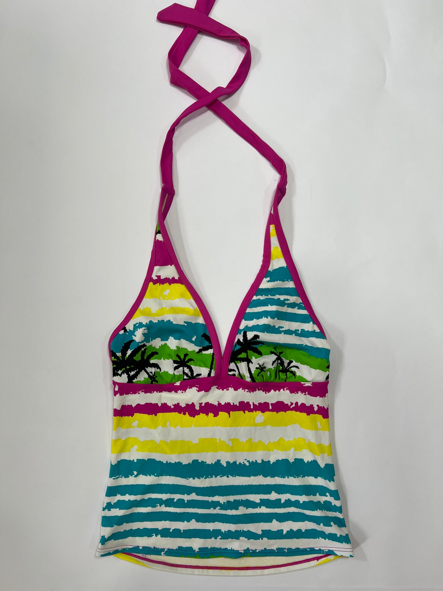 Tropical Stripe Halter Top