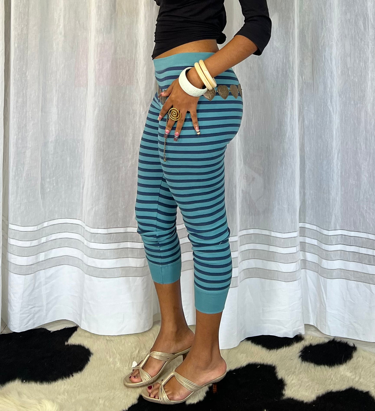 Striped Capri Leggings