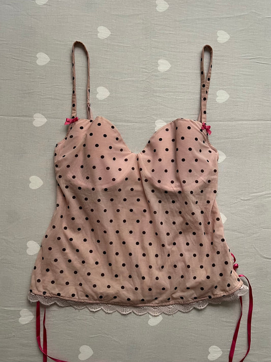 Victoria Secret polka dot corset cami