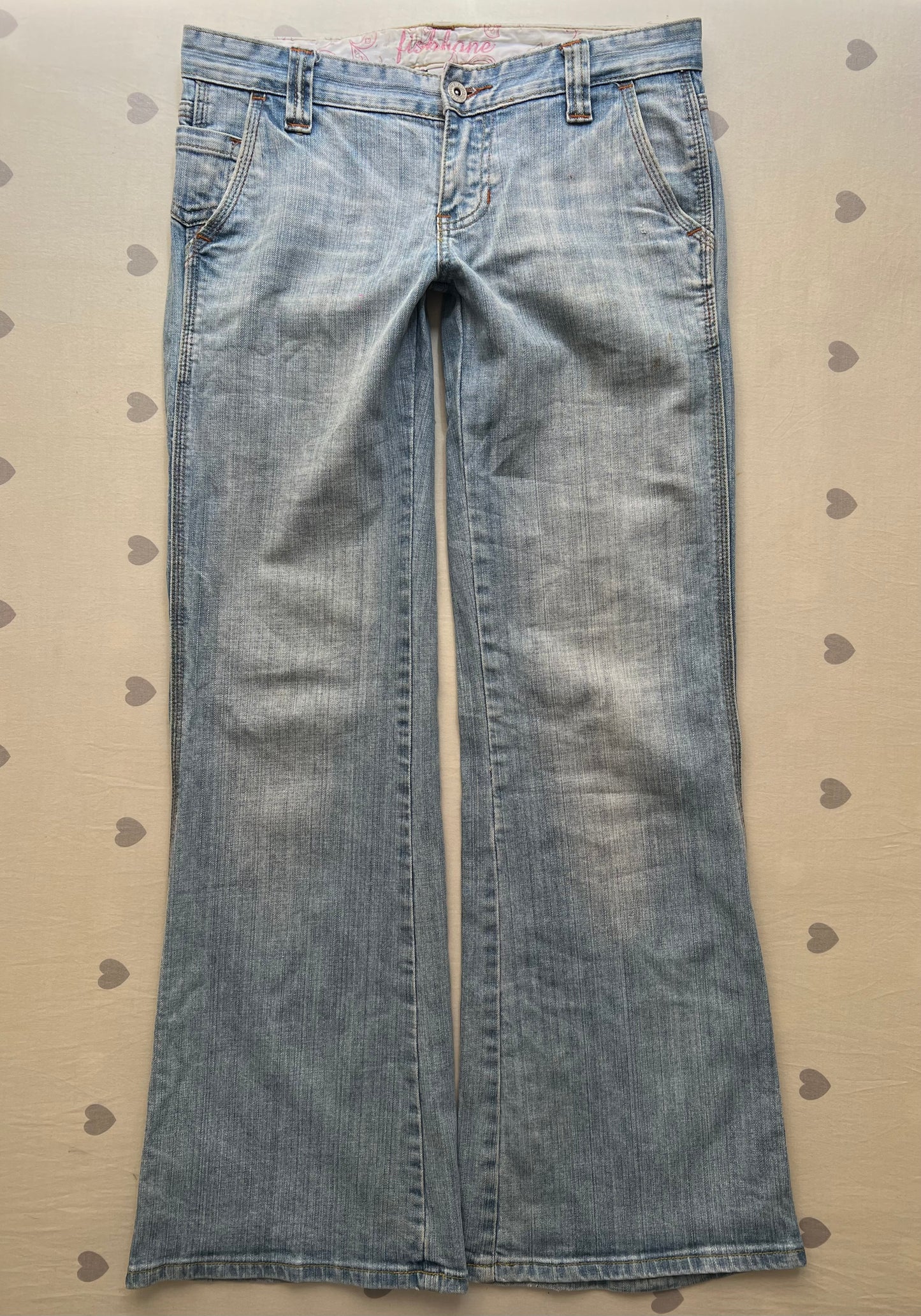 Flared Low-rise Light Wash Denim Pants