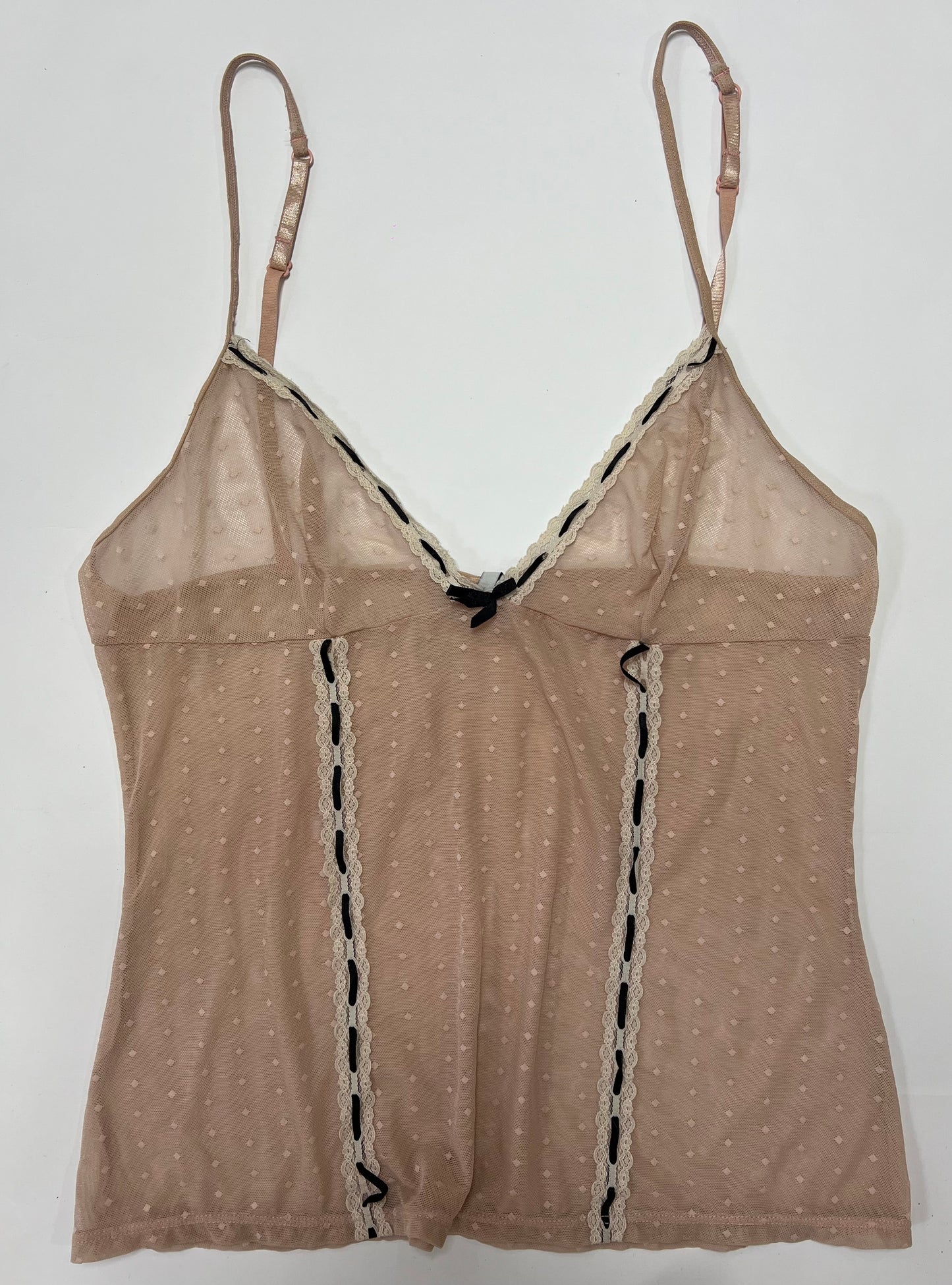Blush Mesh Lace Trim Cami