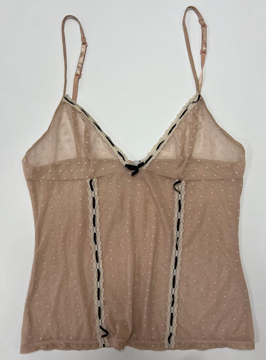 Blush Mesh Lace Trim Cami
