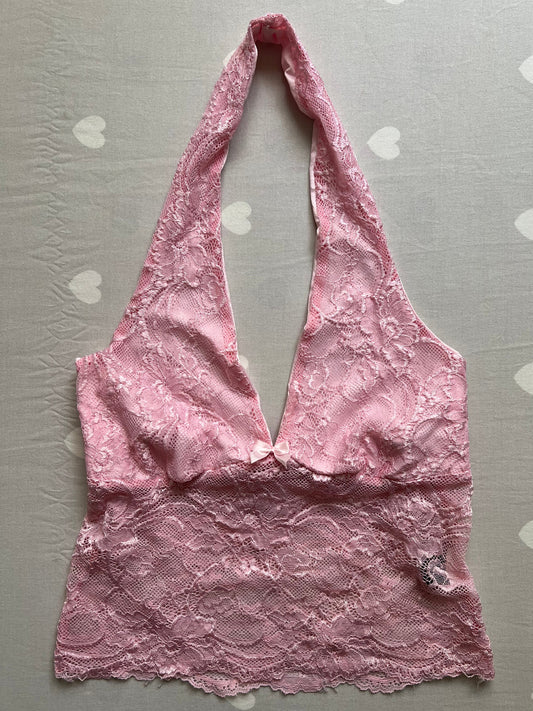 Pink Lace Halter Top