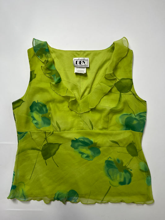 Vintage Floral Chiffon Ruffle Top