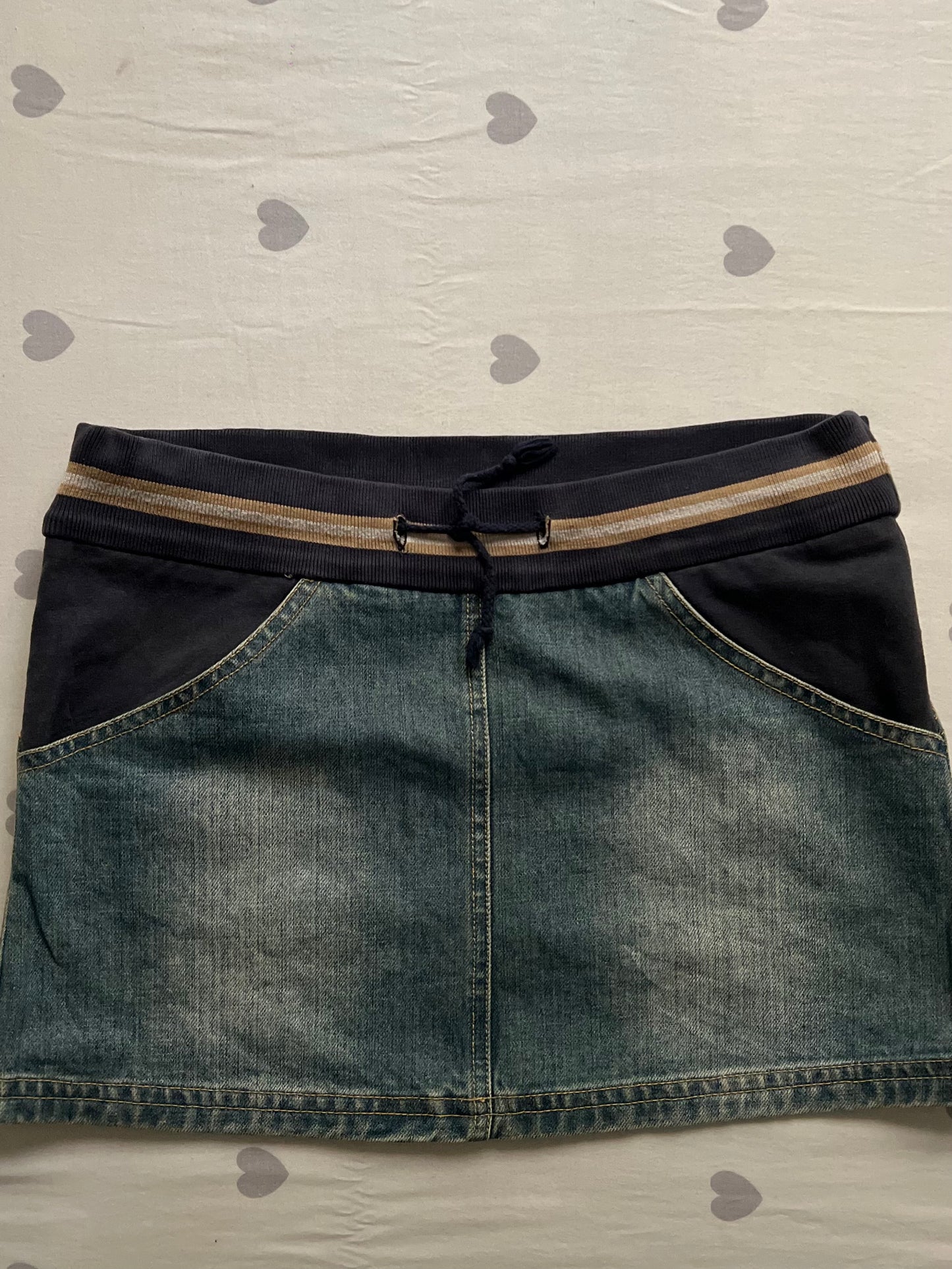 Reworked denim mini
