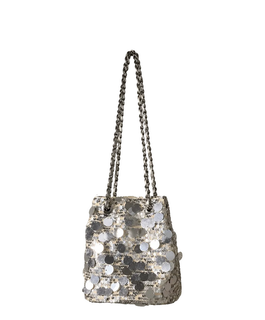 Silver Sequin Shoulder Bag