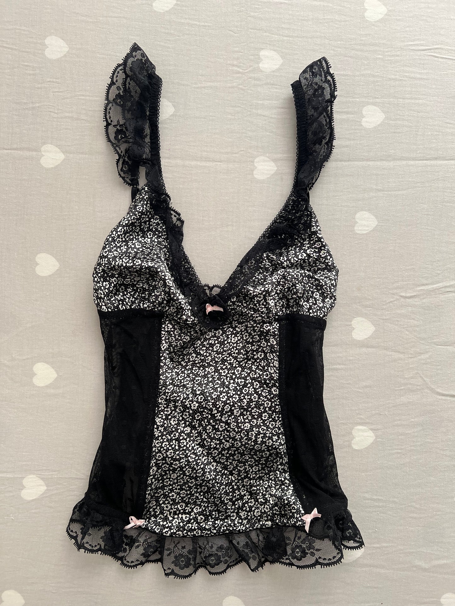 Lace trim corset cami top