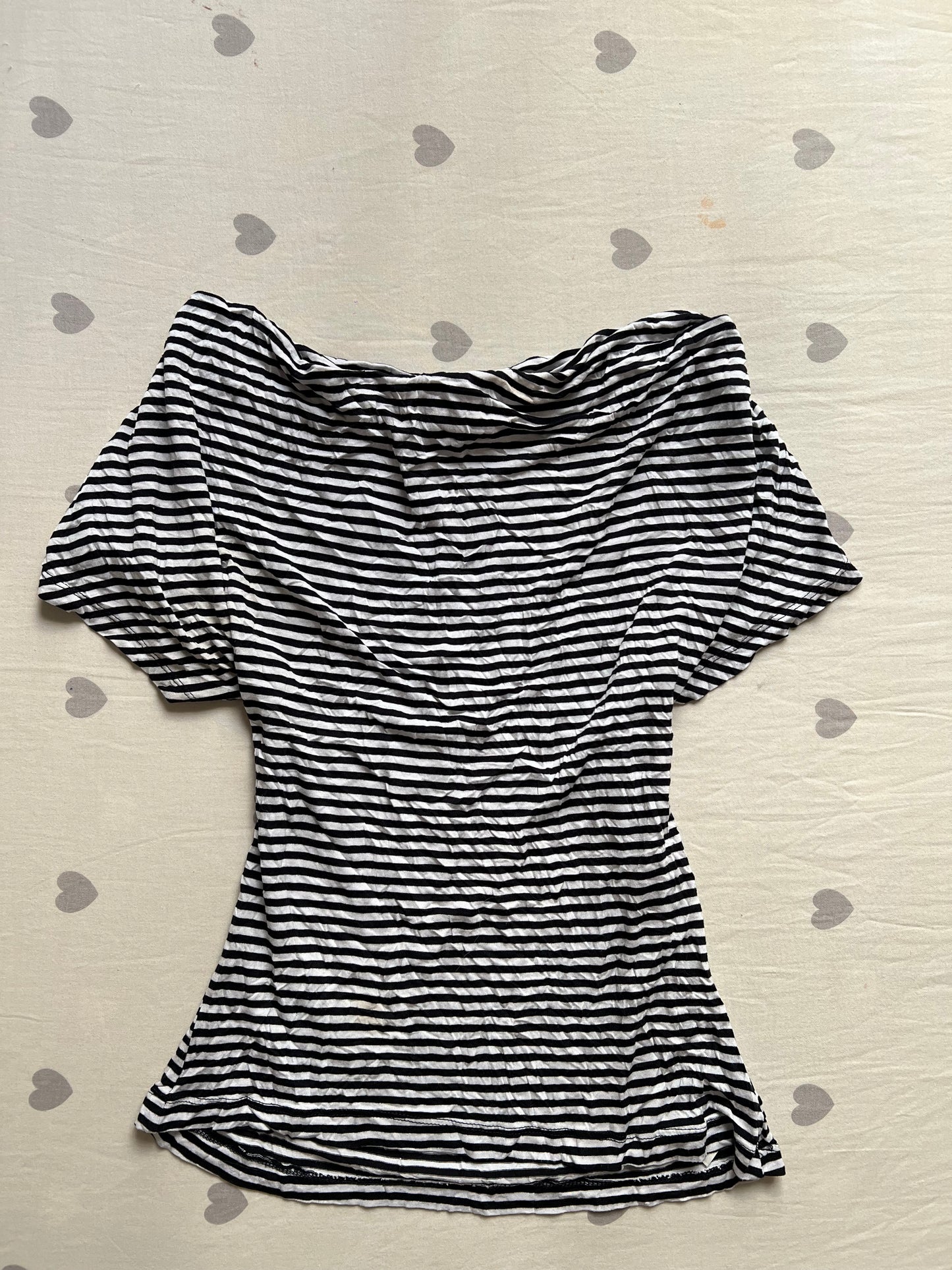 Striped off the shoulder top