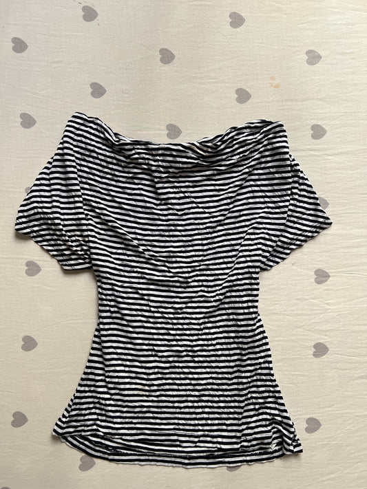 Striped off the shoulder top