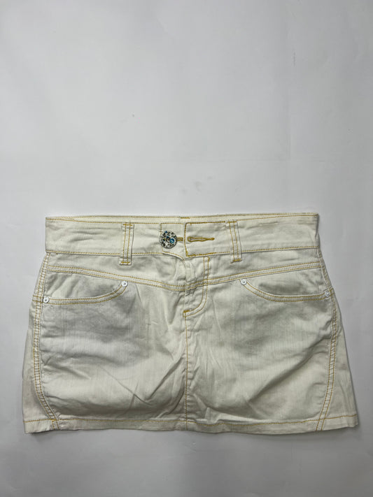 White Denim Mini Skirt