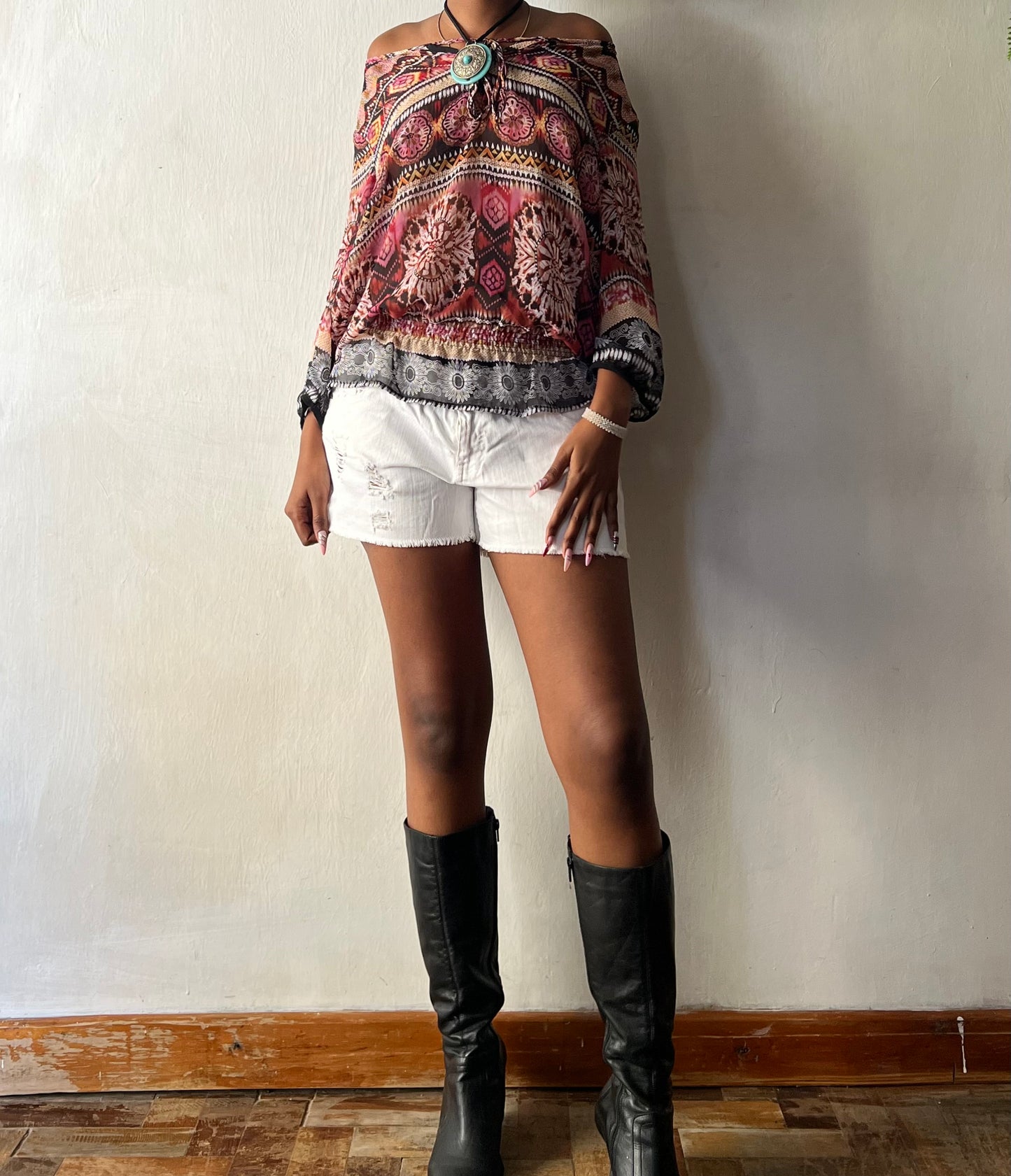 Off the shoulder boho top