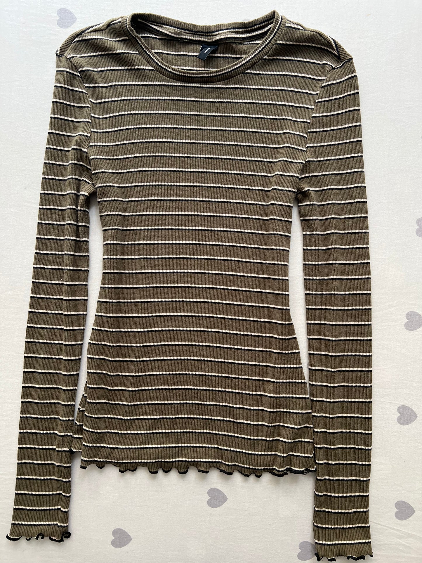 Green Ribbed Long Sleeve